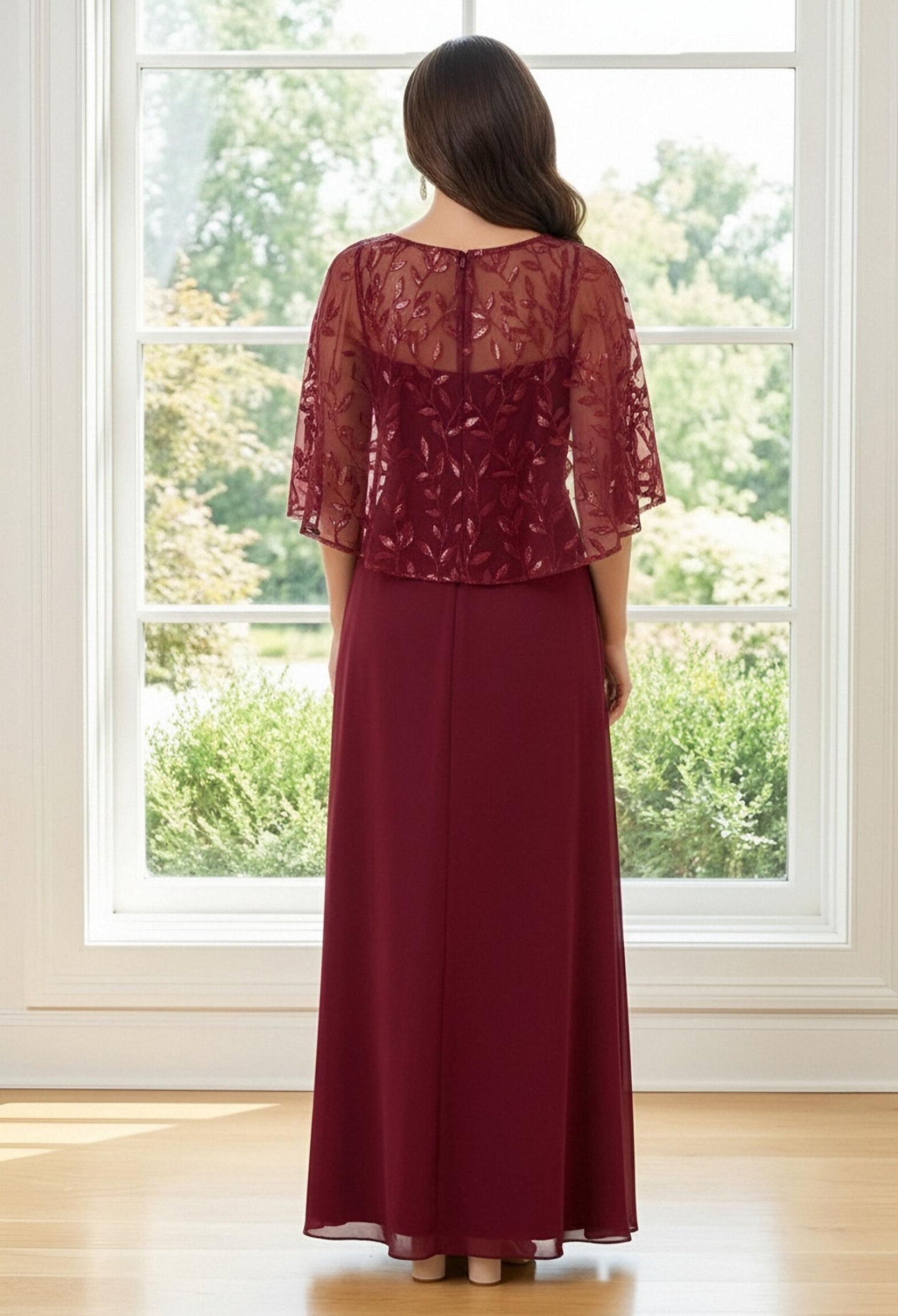 Sequin Round Neck Mother of the Bride Dresses