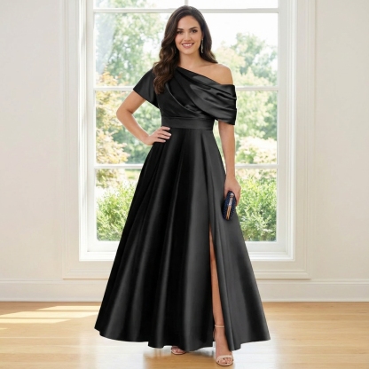 Satin One Shoulder Mother of the Bride Dresses