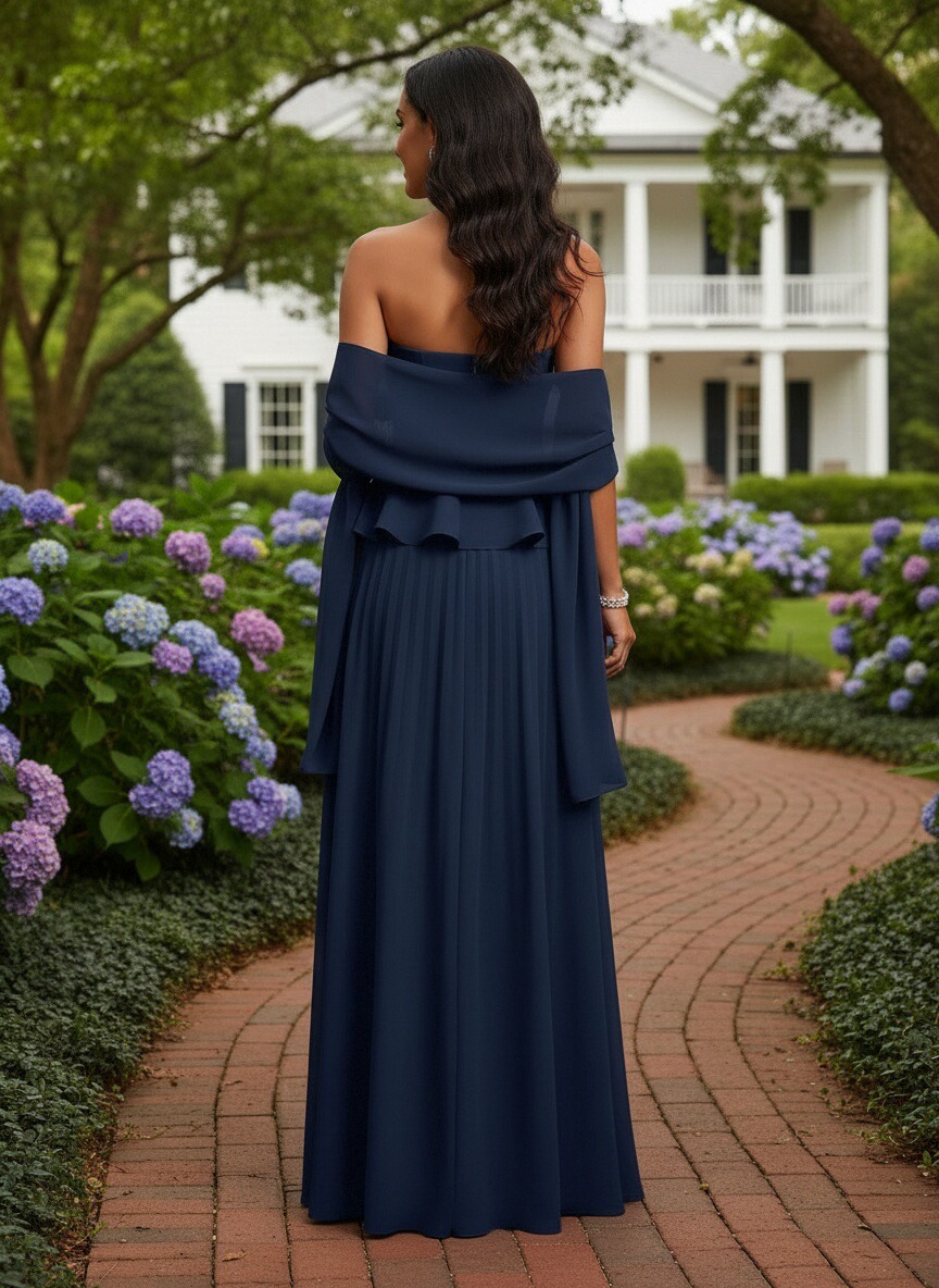 Chiffon Strapless Mother of the Bride Dresses with High Split