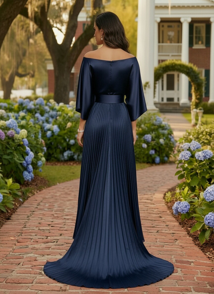 Satin One Shoulder Mother of the Bride Dresses with Embroidery