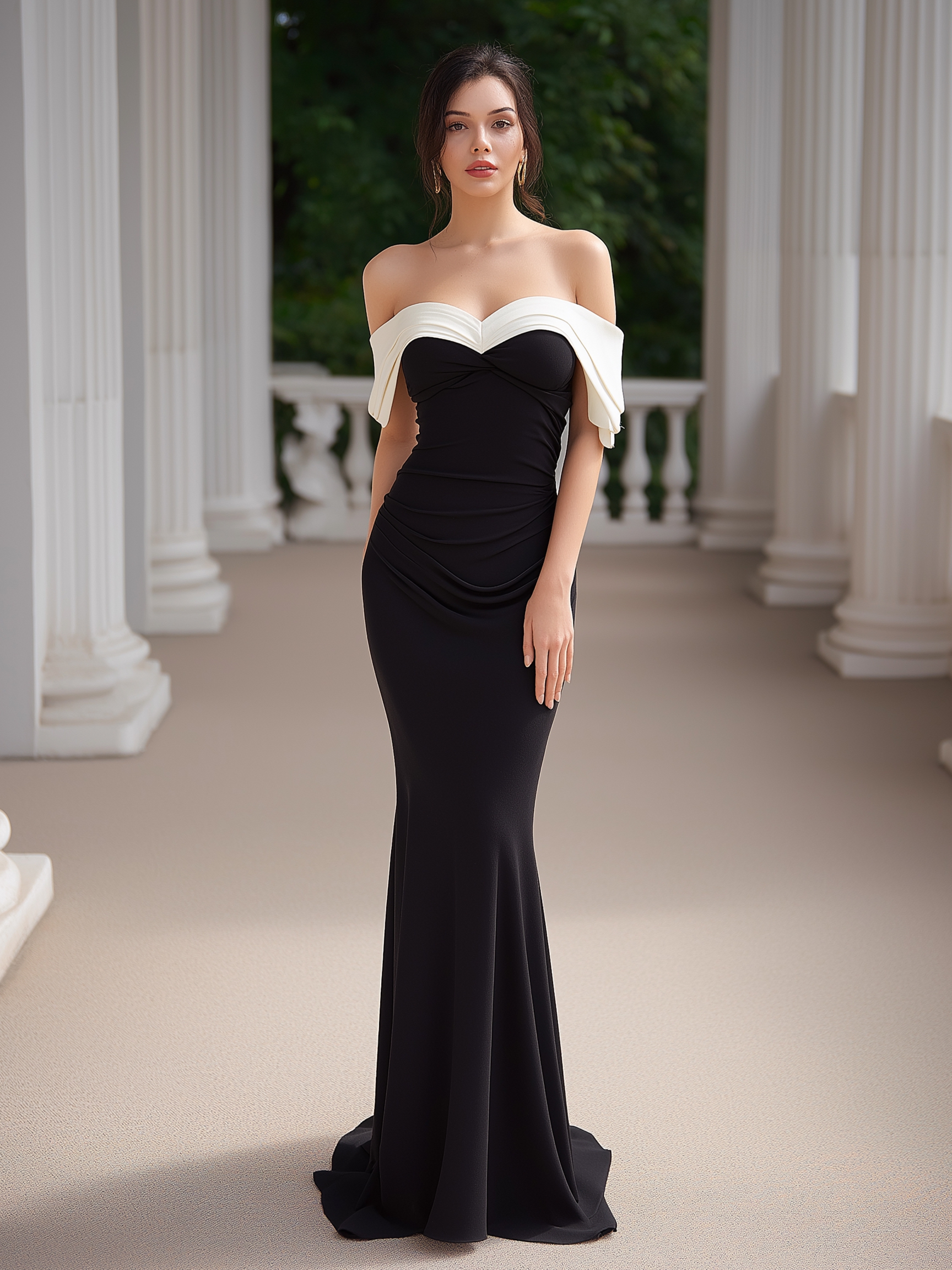 Elastic Off Shoulder Ruched Mother of the Bride Dresses