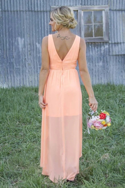 Chiffon Sleeveless A Line Bridesmaid Dresses