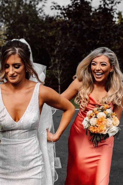 Satin Halter Mermaid Bridesmaid Dresses