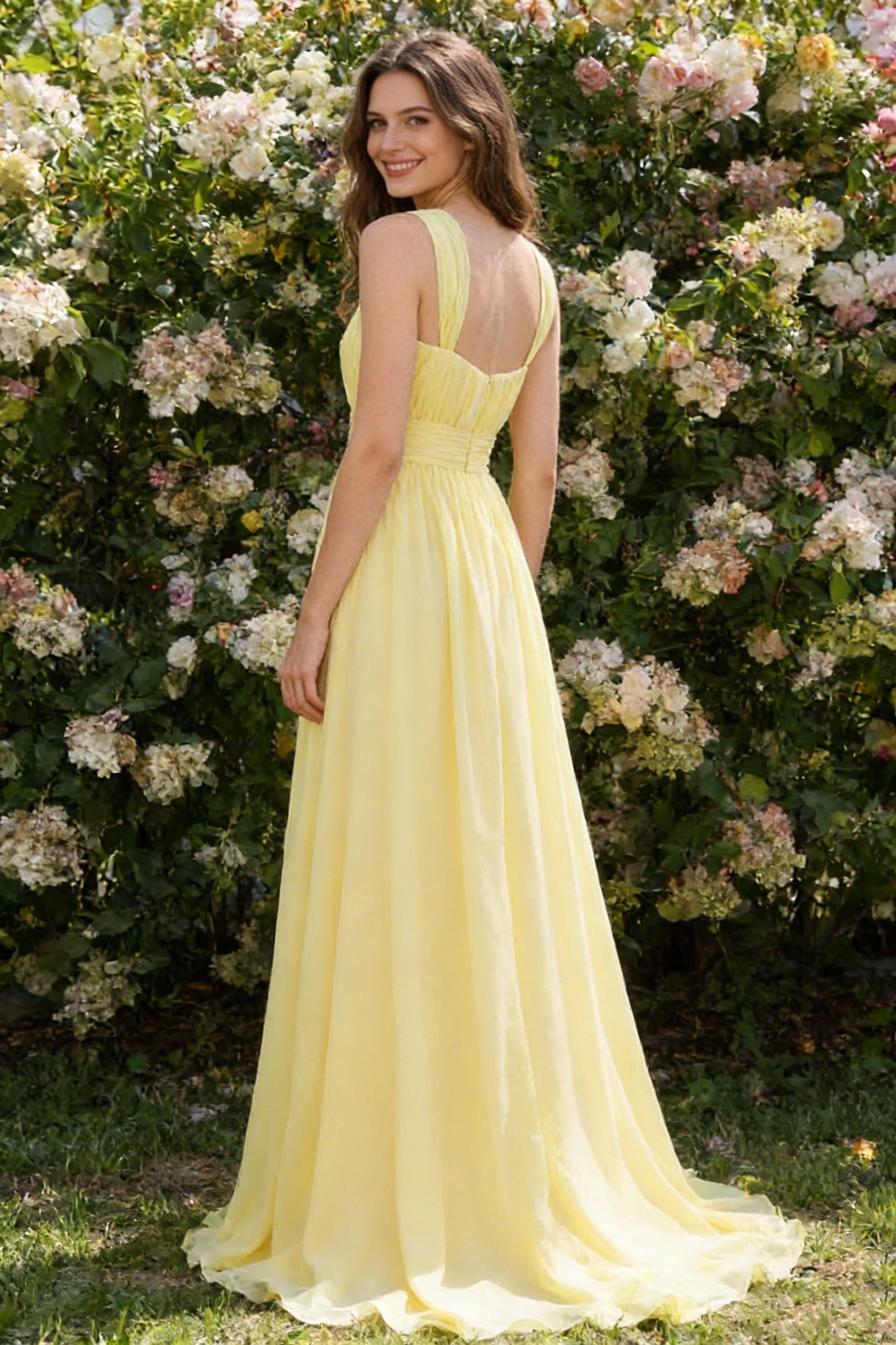 Chiffon Halter A Line Bridesmaid Dresses