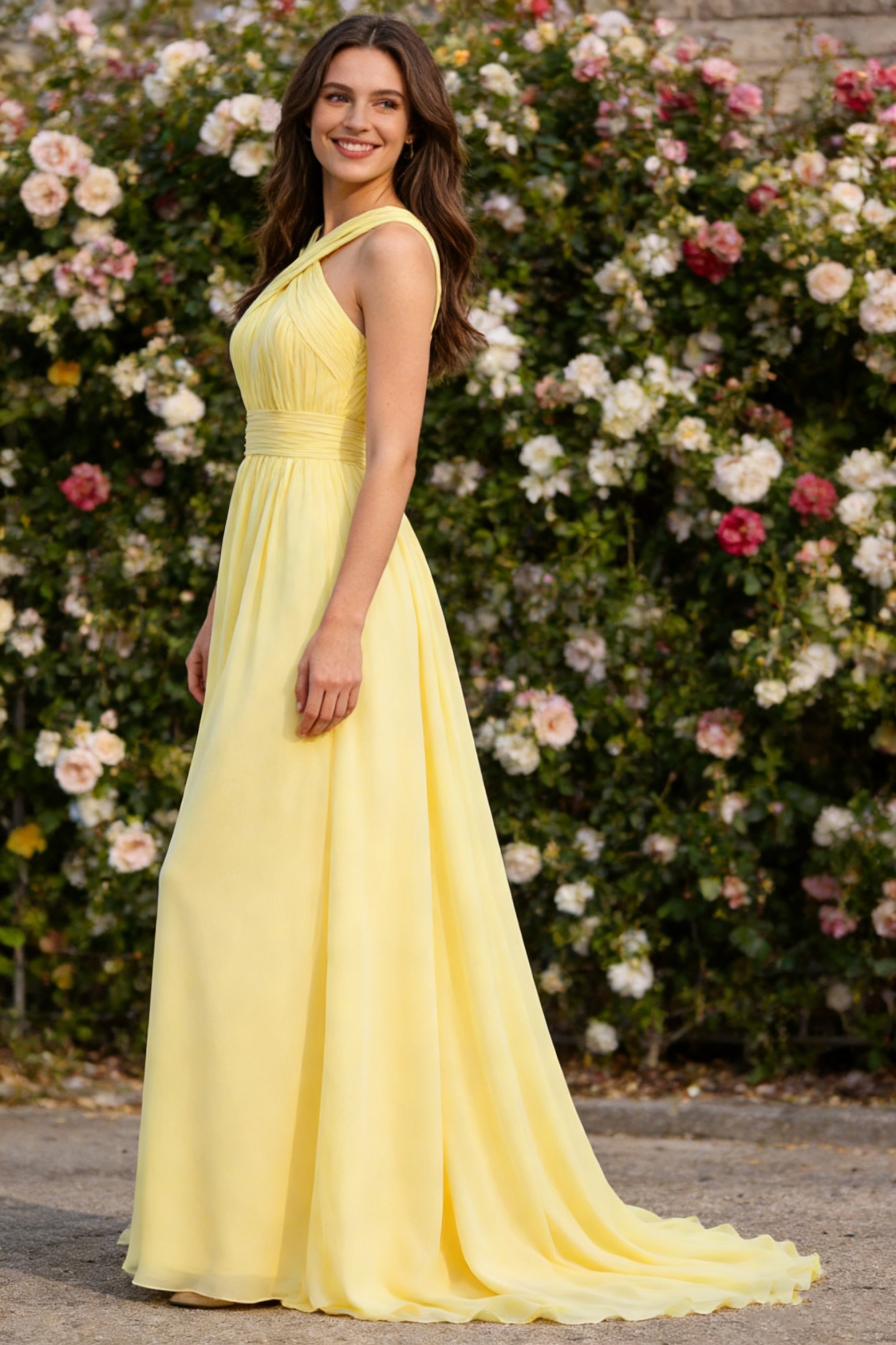 Chiffon Halter A Line Bridesmaid Dresses