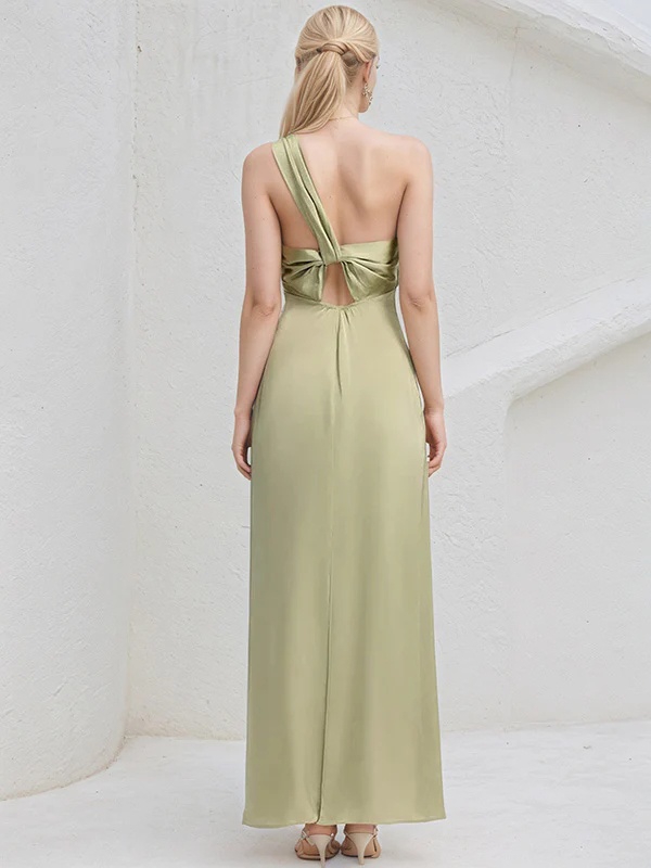 Satin One Shoulder Mermaid Bridesmaid Dresses