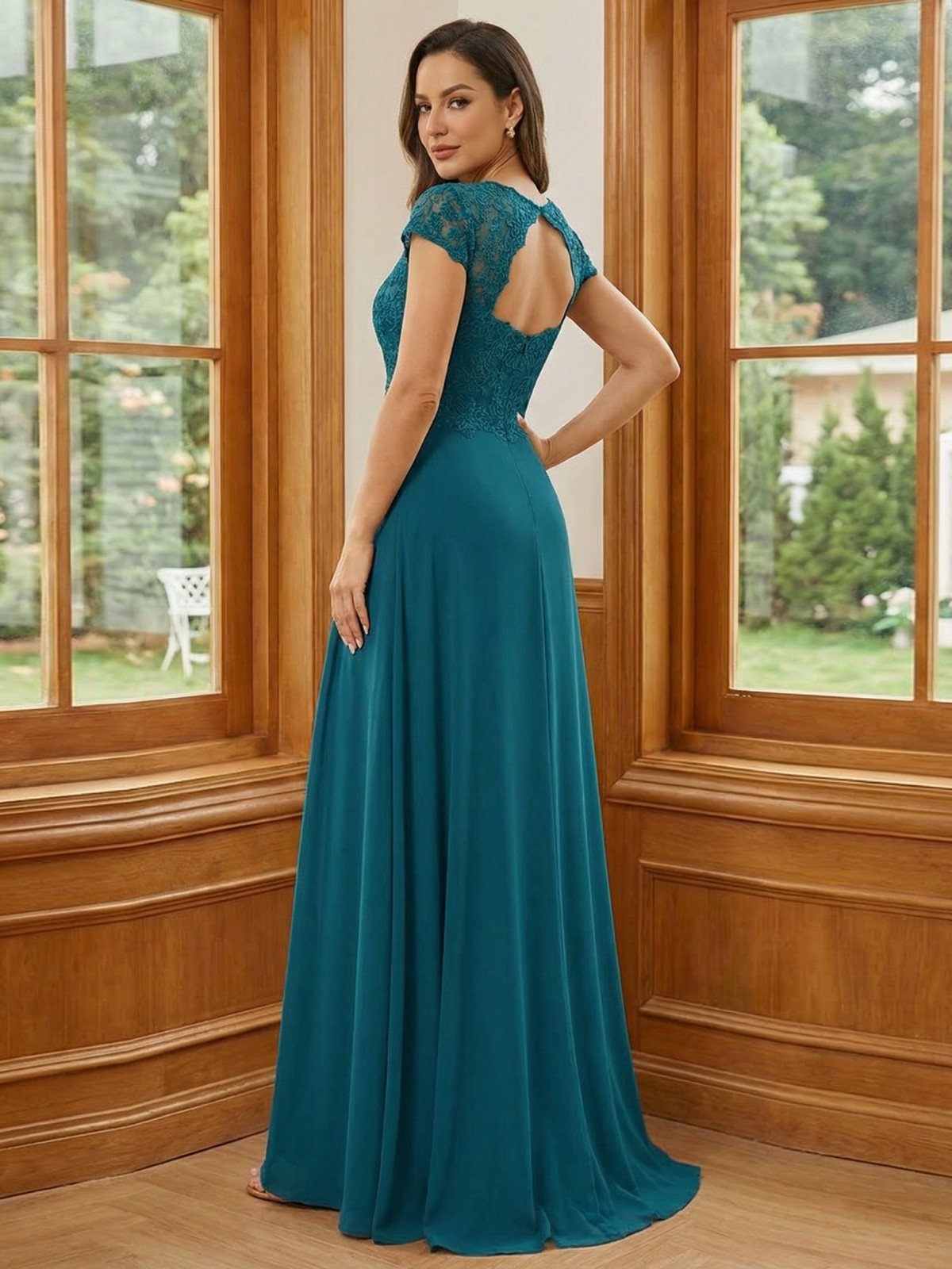 Chiffon Sweetheart Lace Appliques Mother of the Bride Dresses