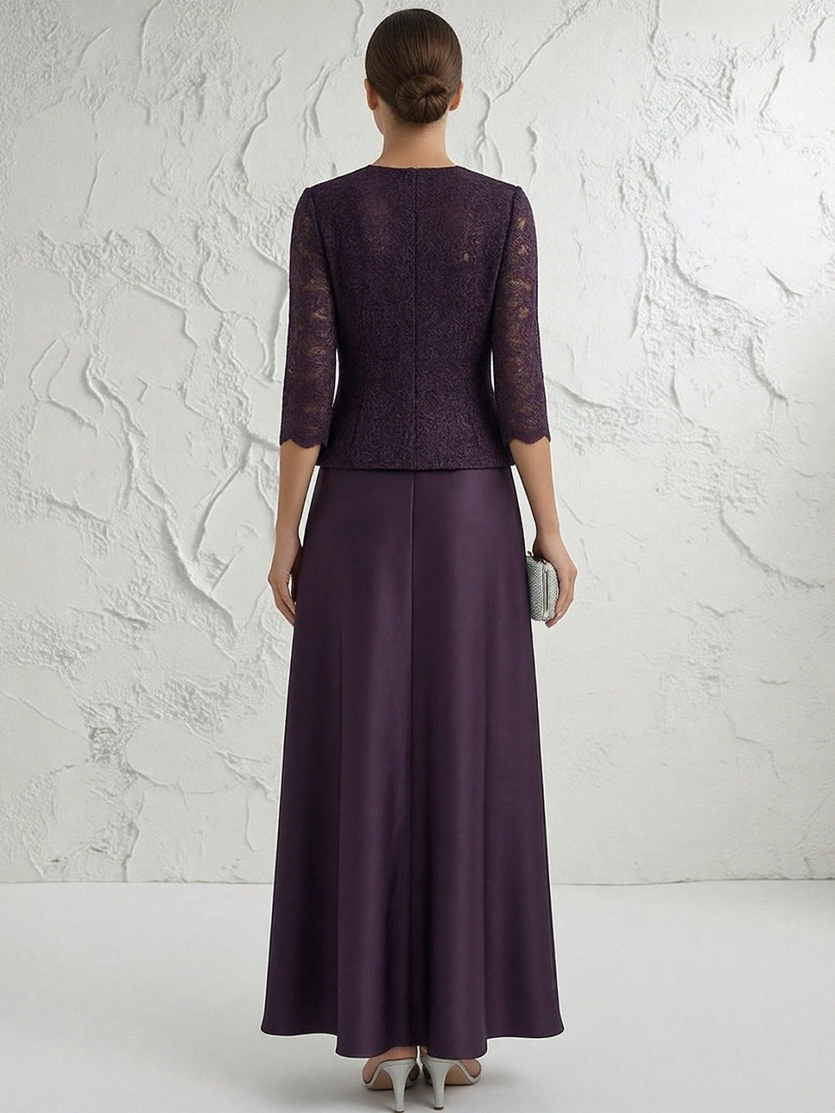 Lace Appliques Satin Suitcase Mother of the Bride Dresses