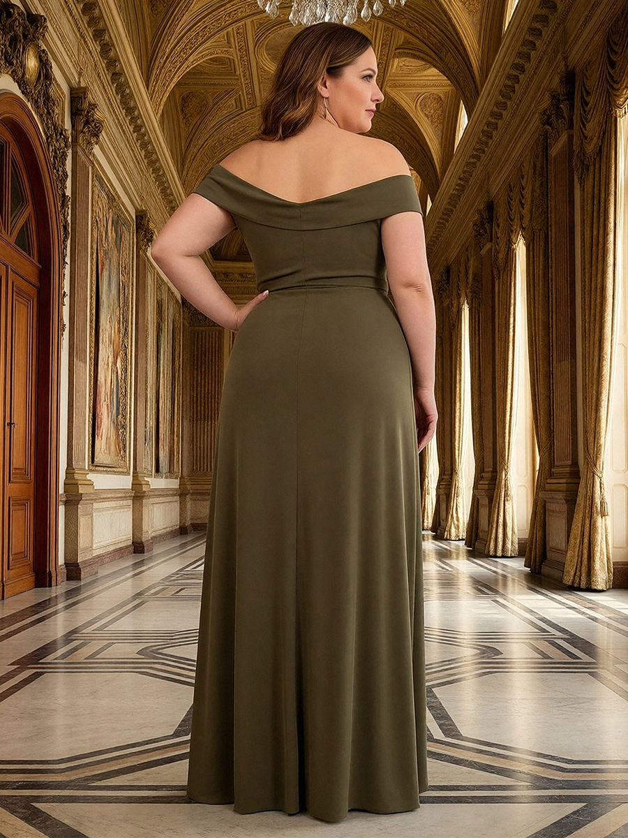 Off the Shoulder Chiffon Pleated Mermaid Mother of the Bride Dresses