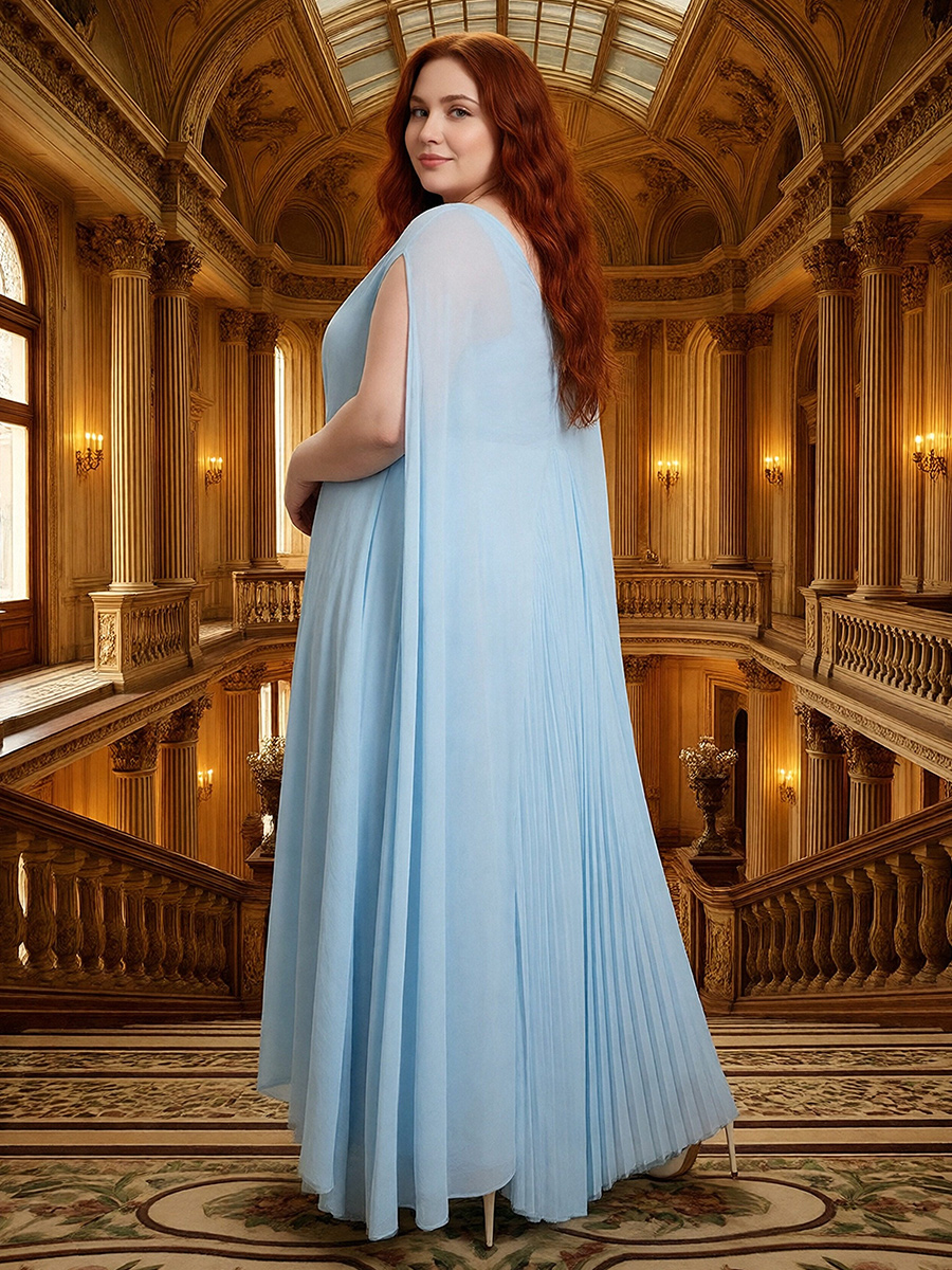 Chiffon V Neck Corset Pleated Bridesmaid Dresses 