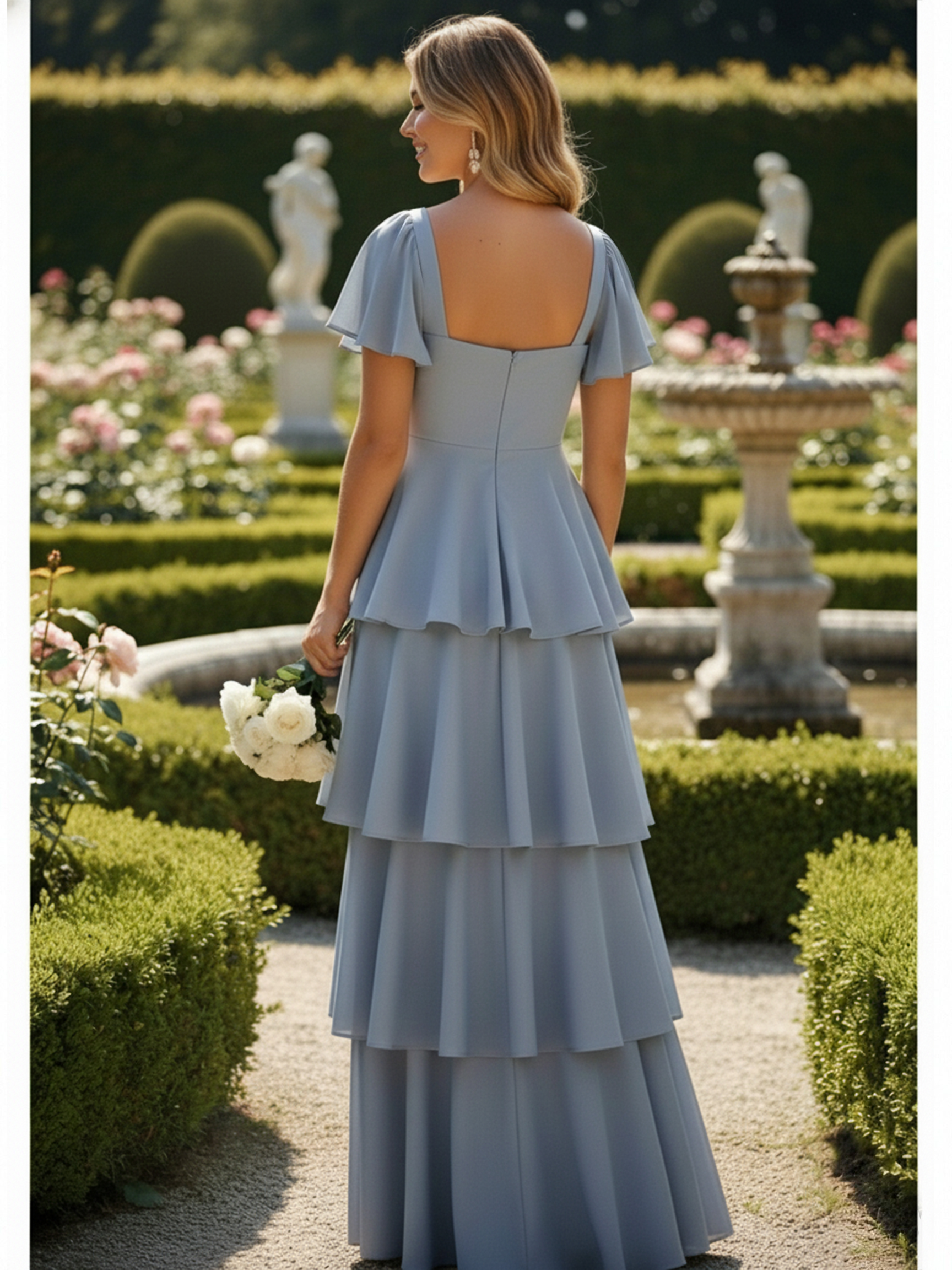 Tiered Sweetheart Satin Bridesmaid Dresses