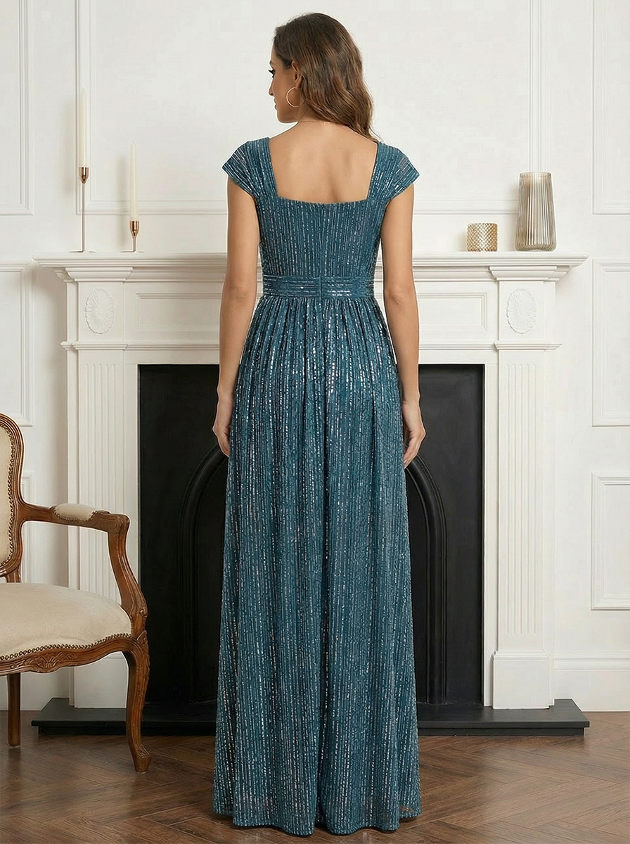 V Neck A Line Glitter Tulle Mother of the Bride Dresses