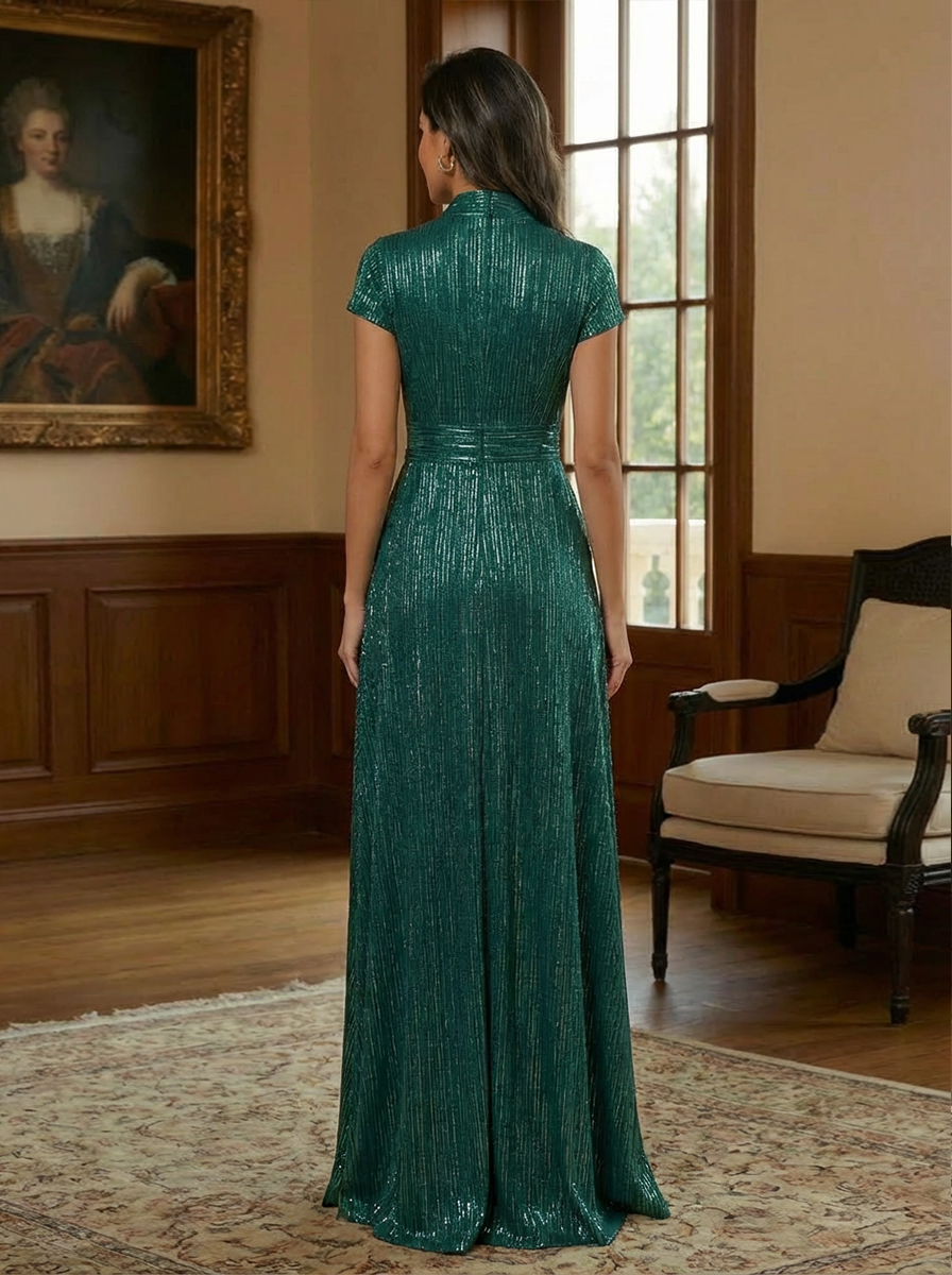 V Neck Glitter Tulle Mother of the Bride Dresses