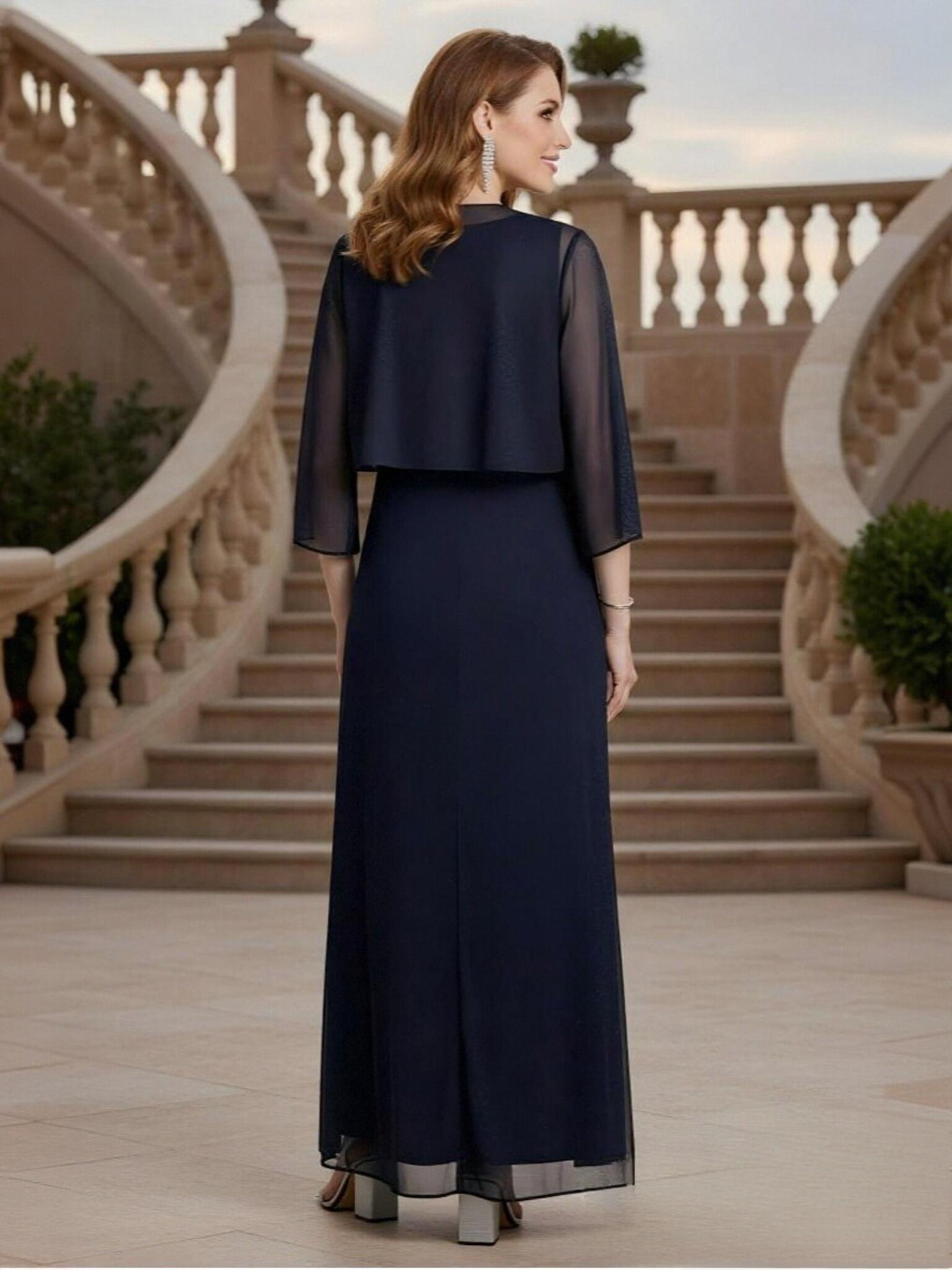 A Line Scoop Neck Tulle Beaded Mother of the Bride Dresses