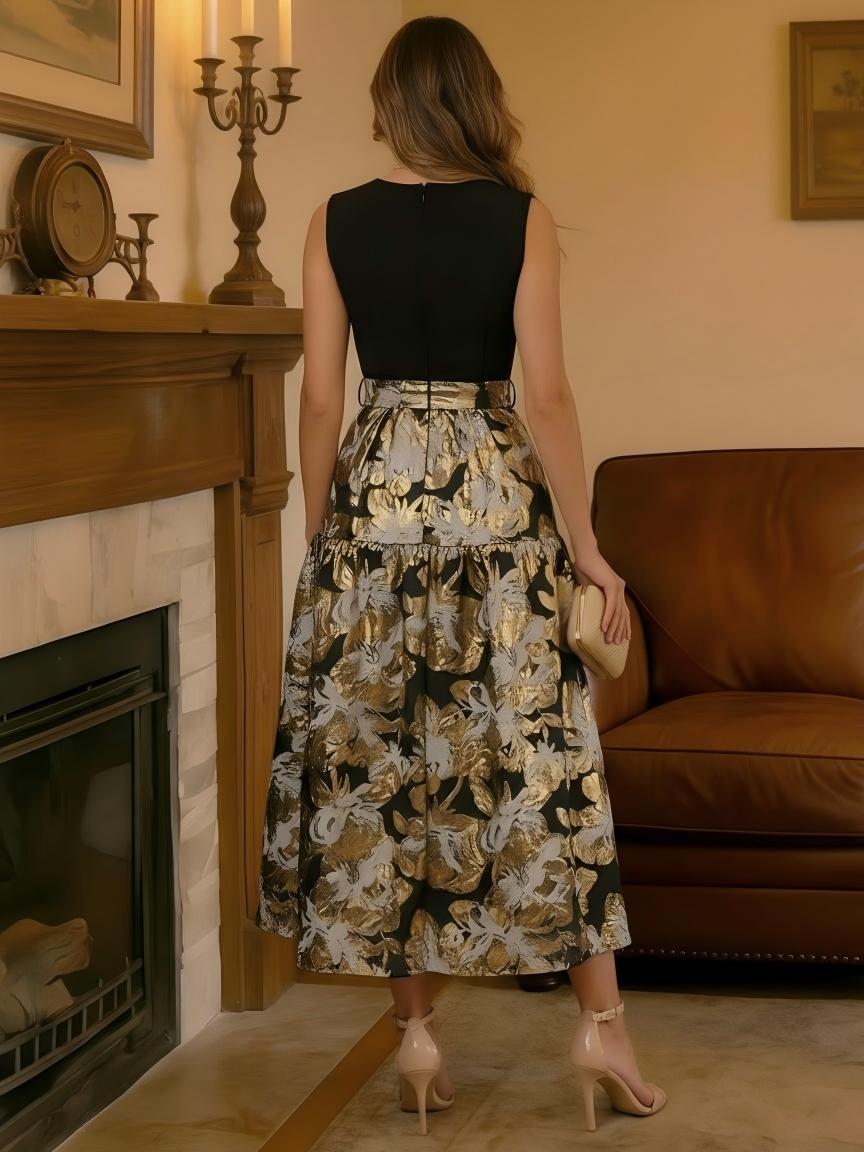 A Line Satin Sleeveless V Neck Tea Length Mother of the Bride Dresses