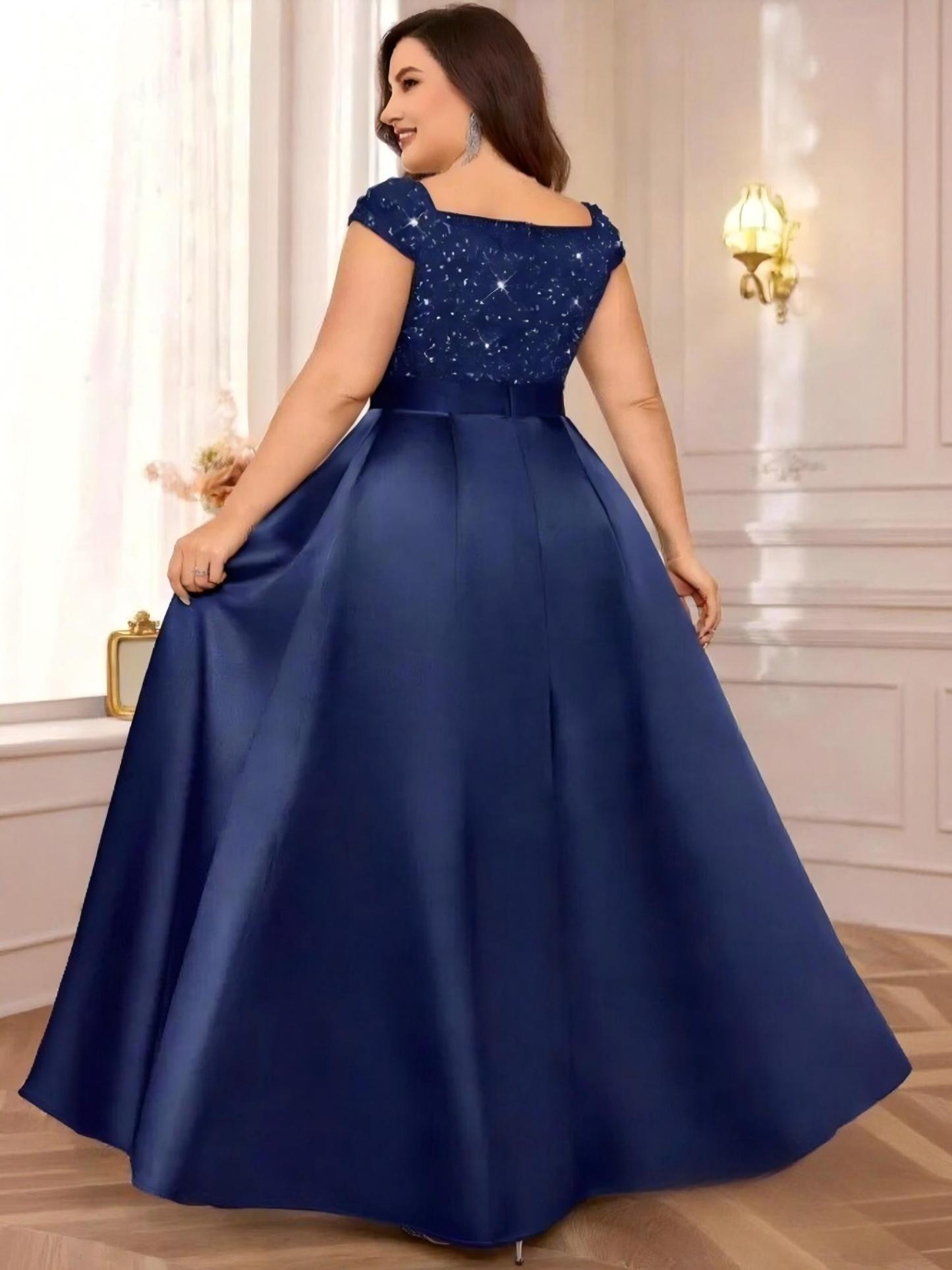 Sweetheart Satin Sequin Mother of the Bride Dresses with Slit