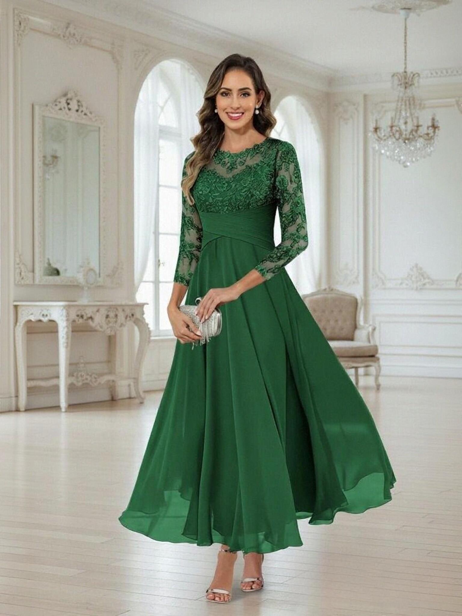 Chiffon Applique Ankle Length Mother of the Bride Dresses