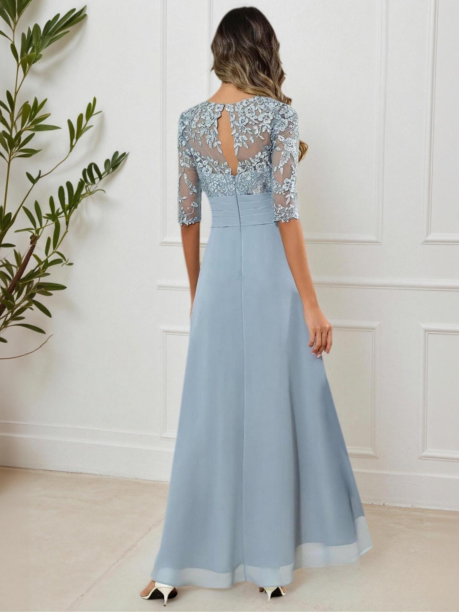 Chiffon Applique Ankle Length Mother of the Bride Dresses