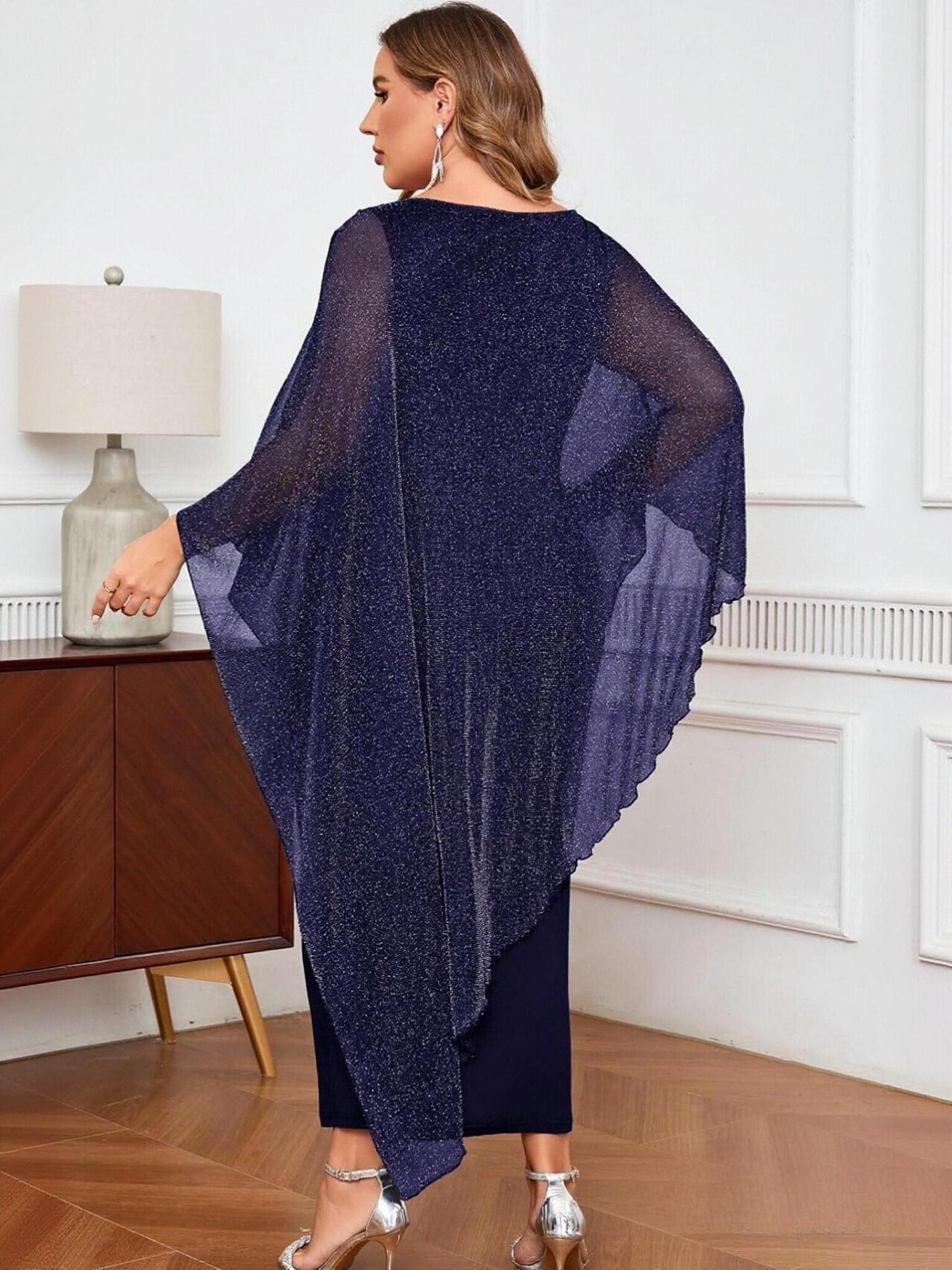 Scoop Neck Glitter Tulle Mother of the Bride Dresses