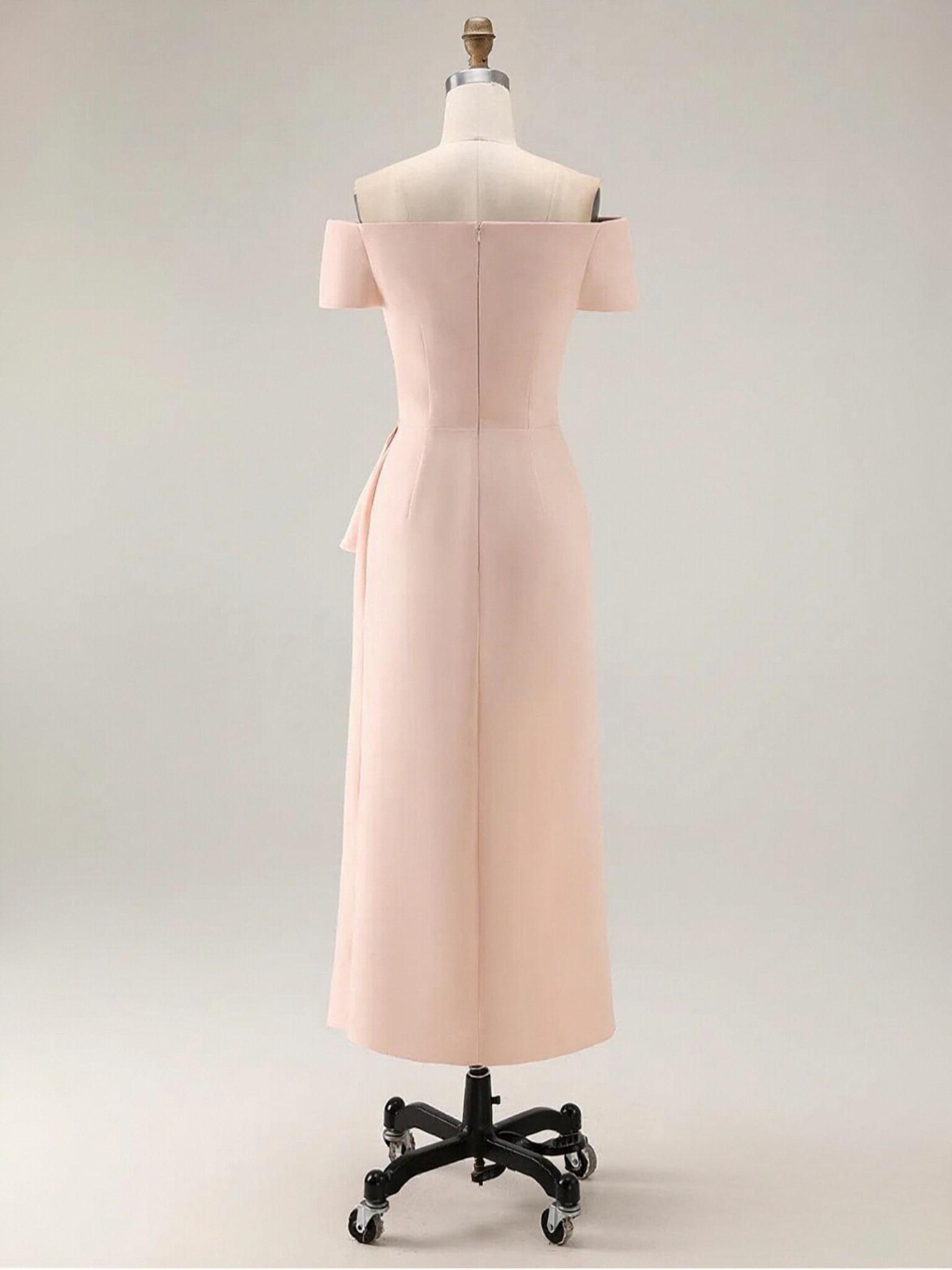 Off Shoulder Satin Applique Mother of the Bride Dresses