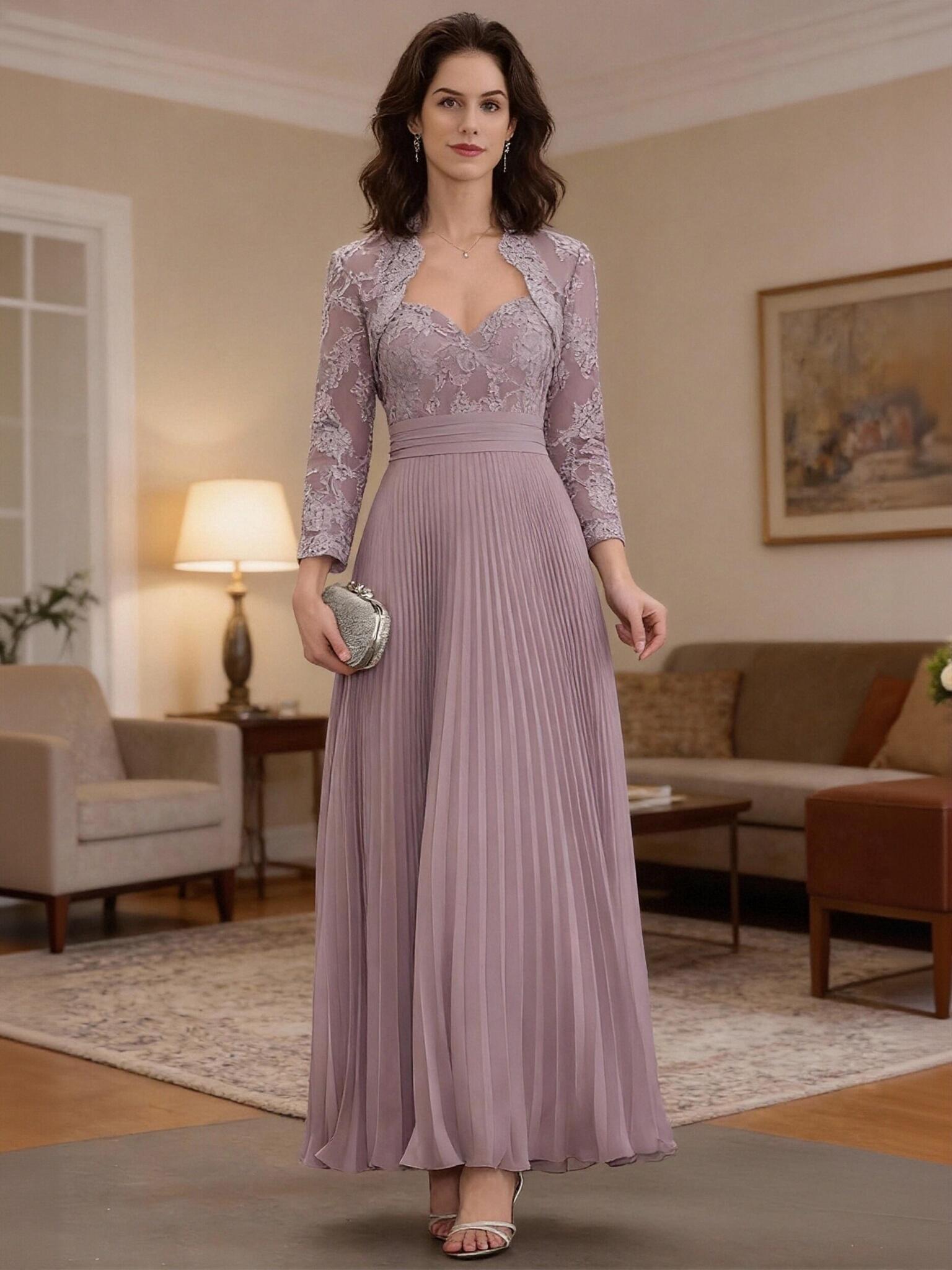 2 Pieces Chiffon Applique Mother of the Bride Dresses