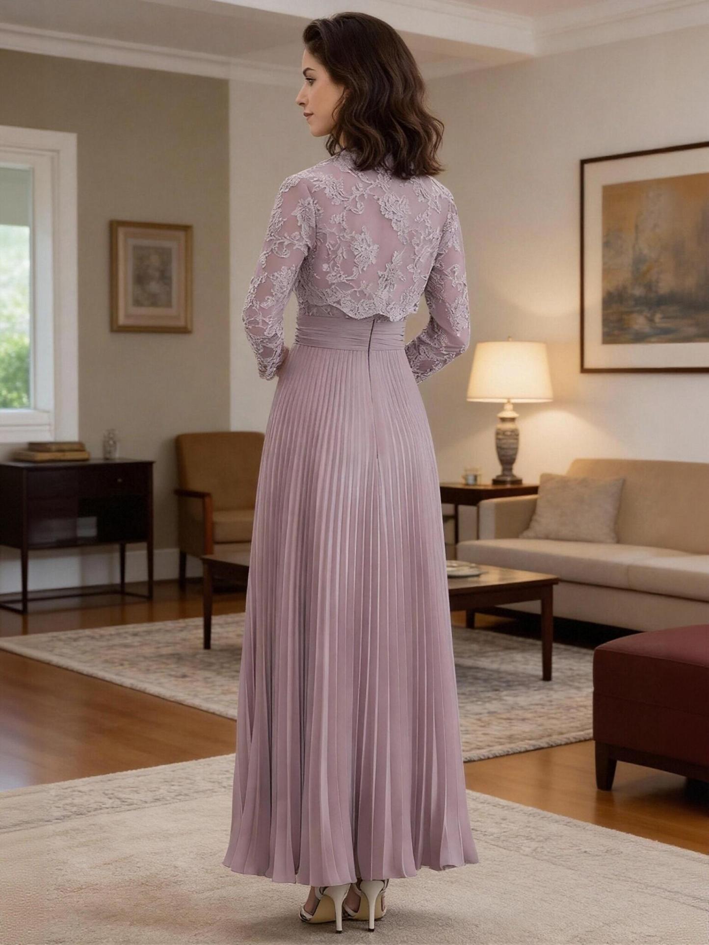 2 Pieces Chiffon Applique Mother of the Bride Dresses