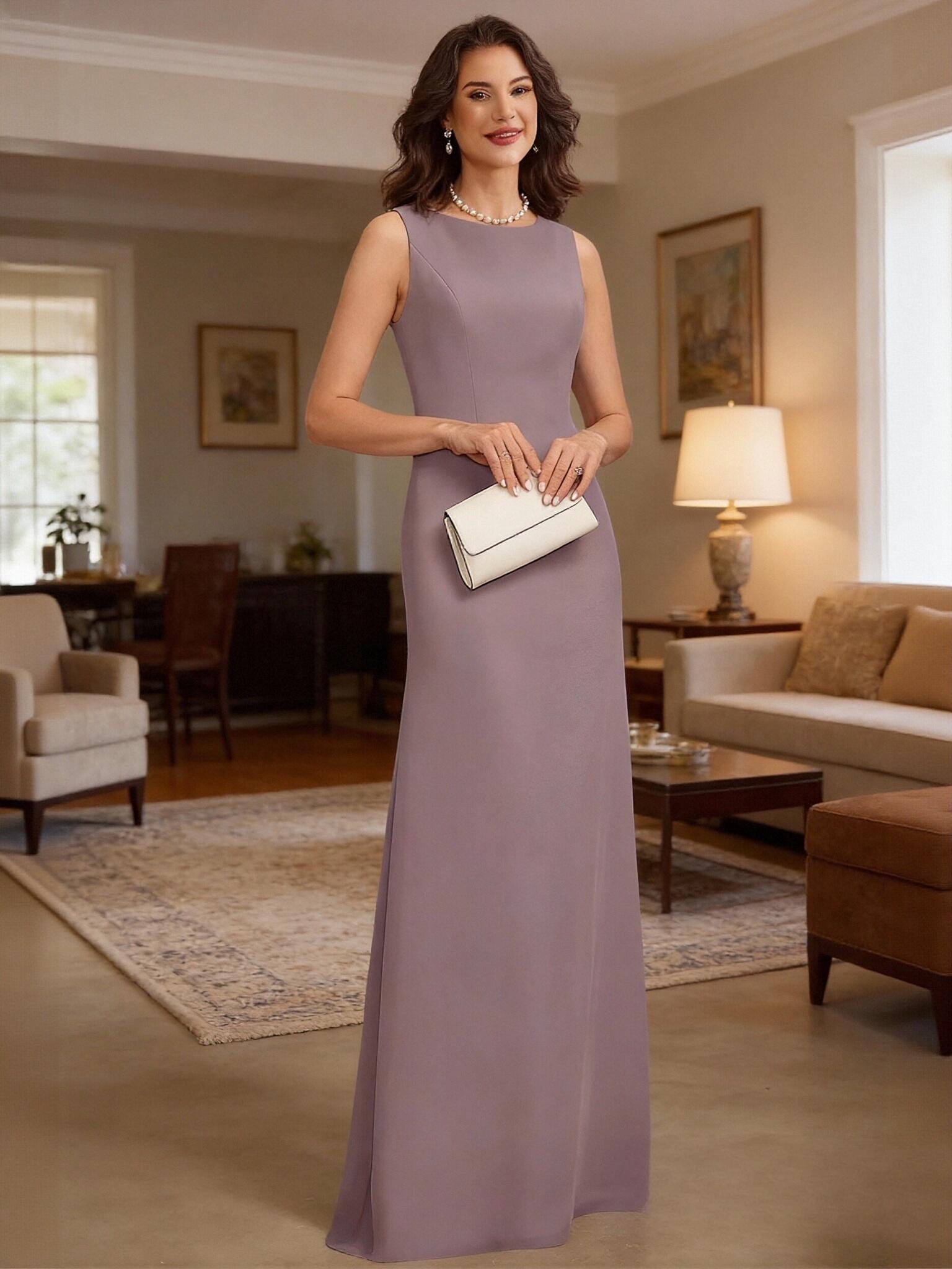 Scoop Neck Chiffon Cape Sleeves Mother of the Bride Dresses