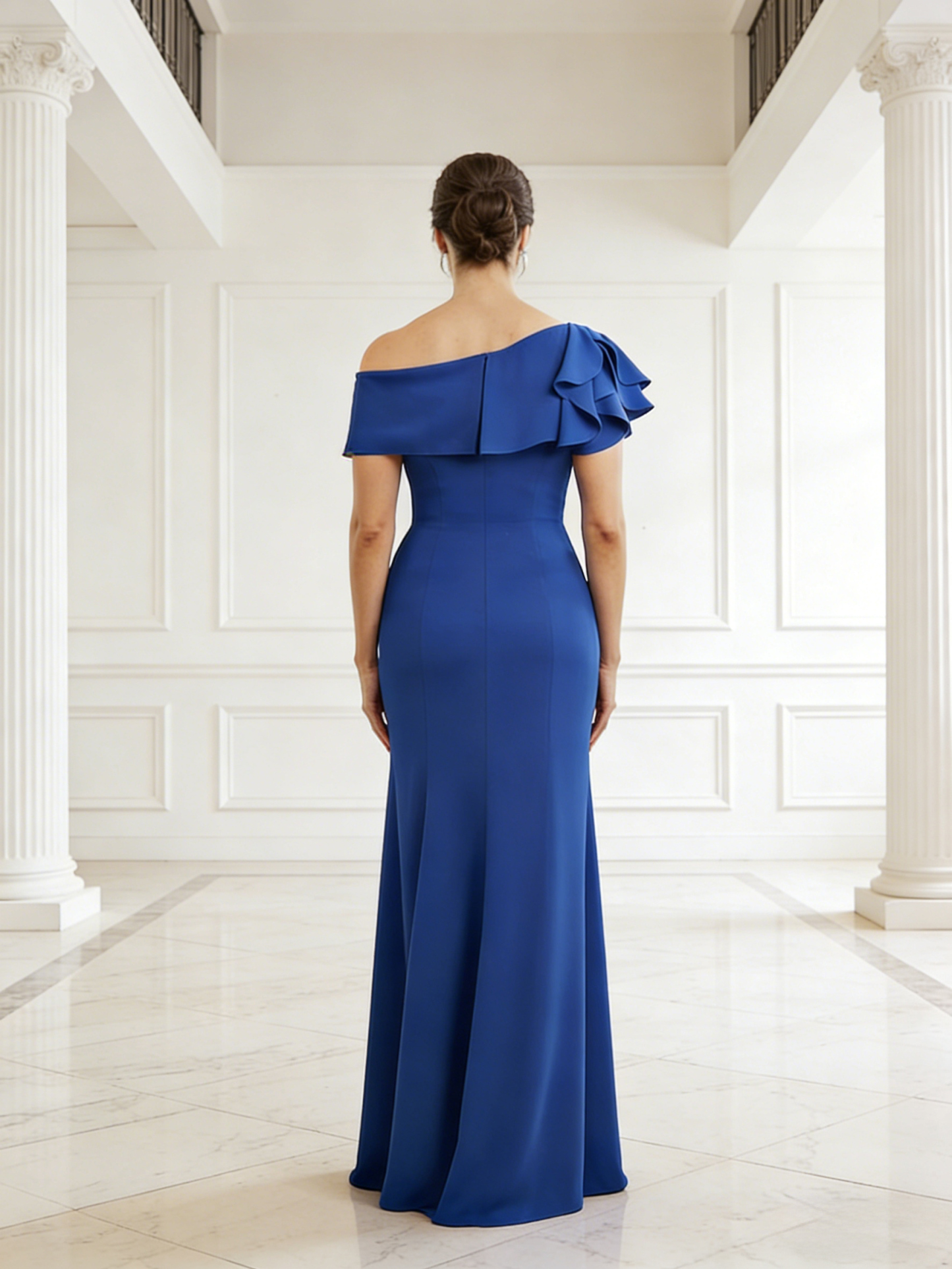 Mermaid Off Shoulder Satin Sleeveless Mother of the Bride Dresses