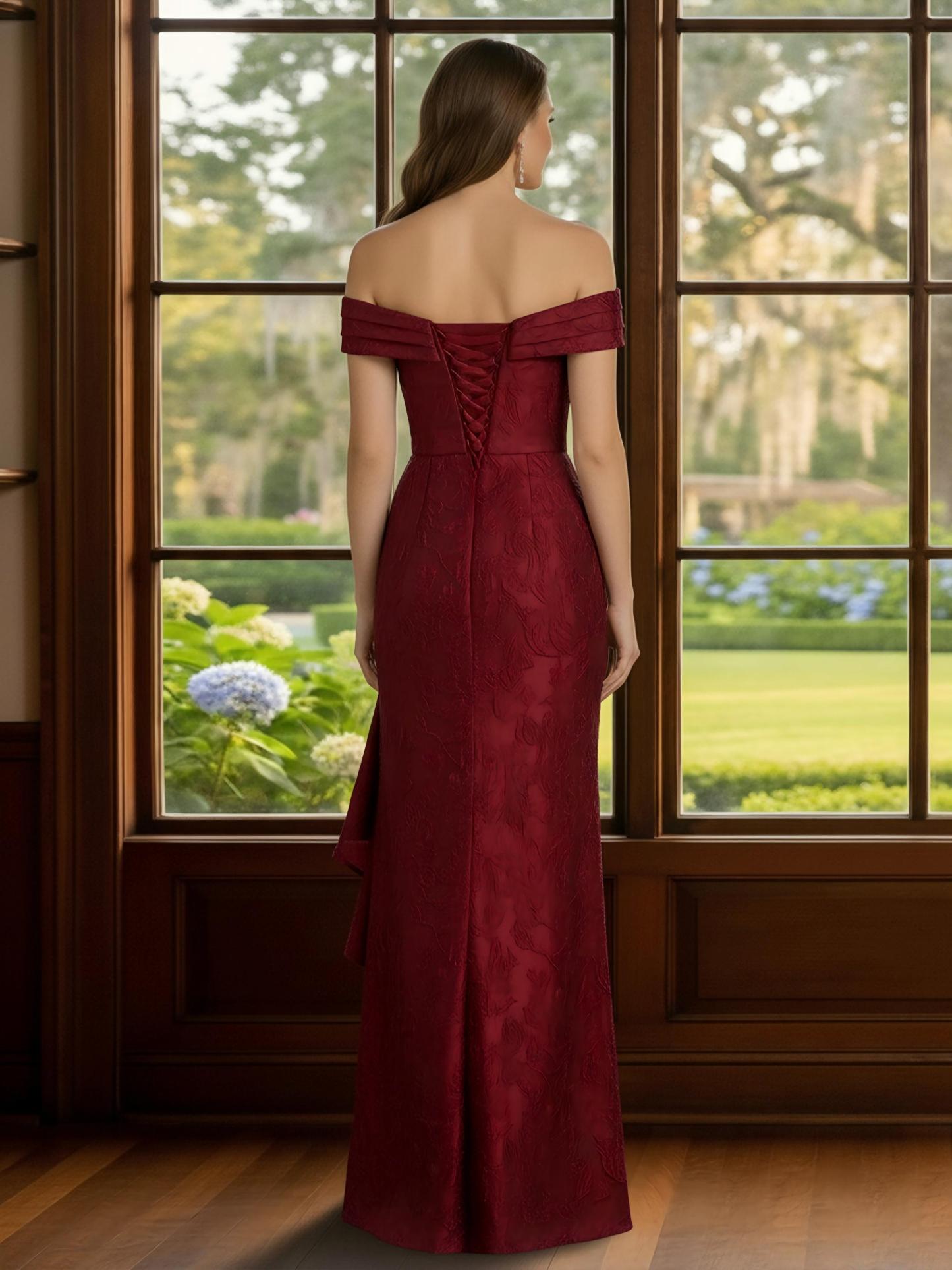 Bodycon Off Shoulder Lace Ruffles Mother of the Bride Dresses