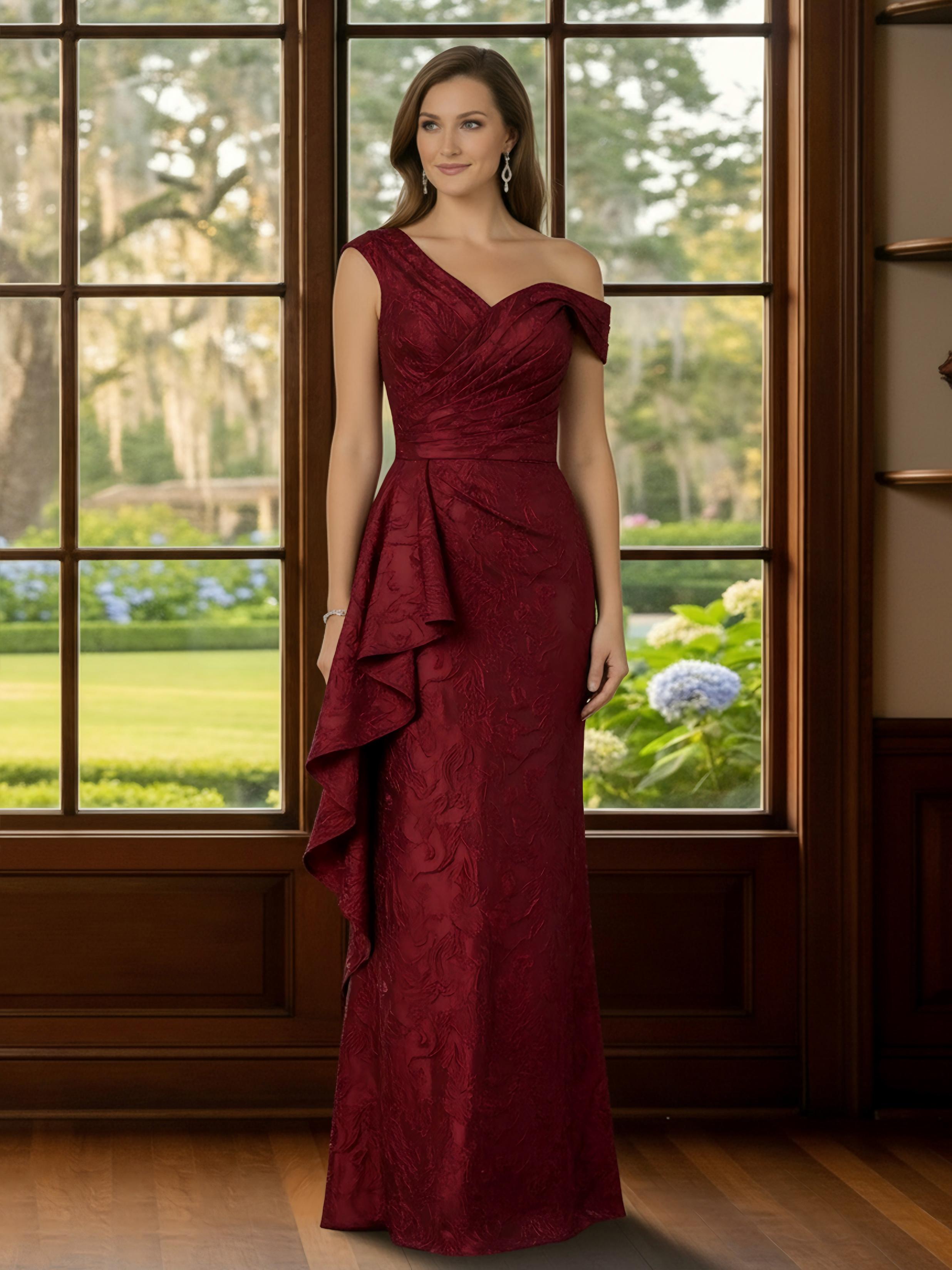 Bodycon Off Shoulder Lace Ruffles Mother of the Bride Dresses