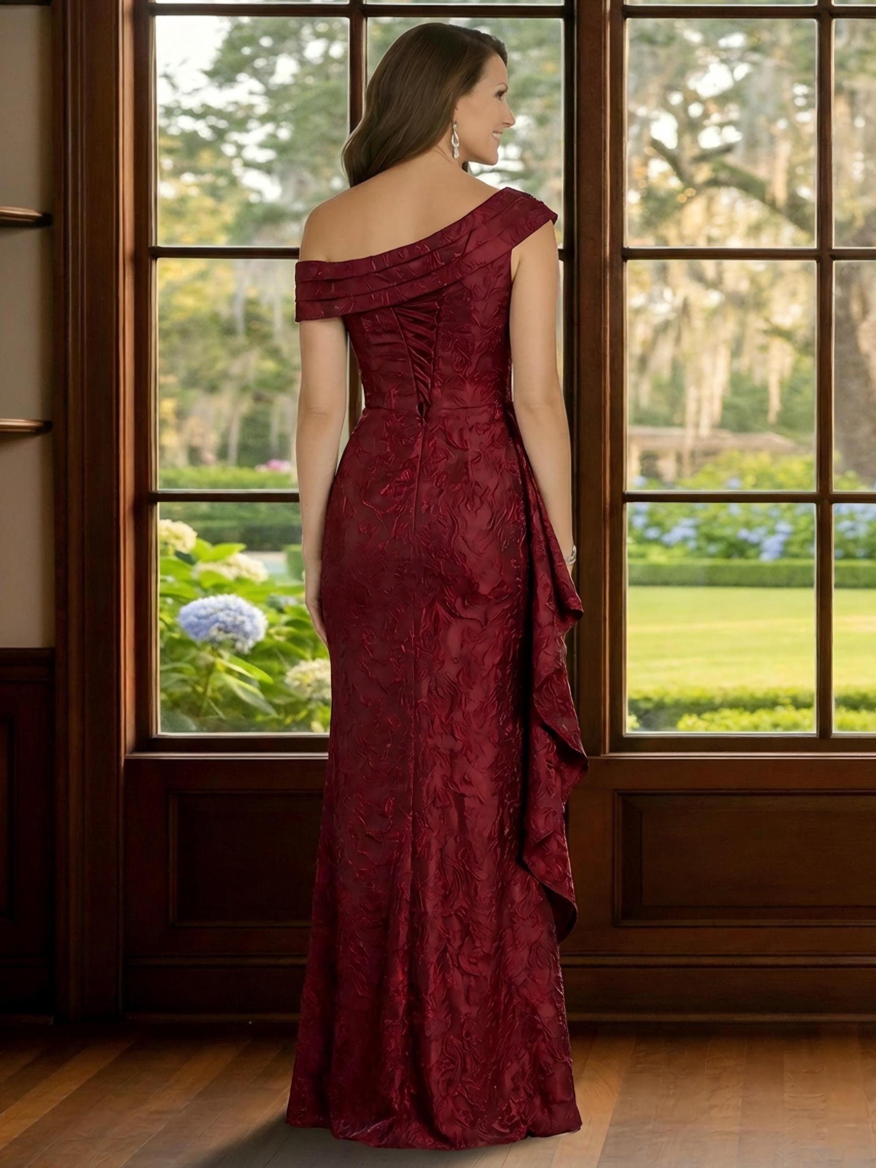 Bodycon Off Shoulder Lace Ruffles Mother of the Bride Dresses