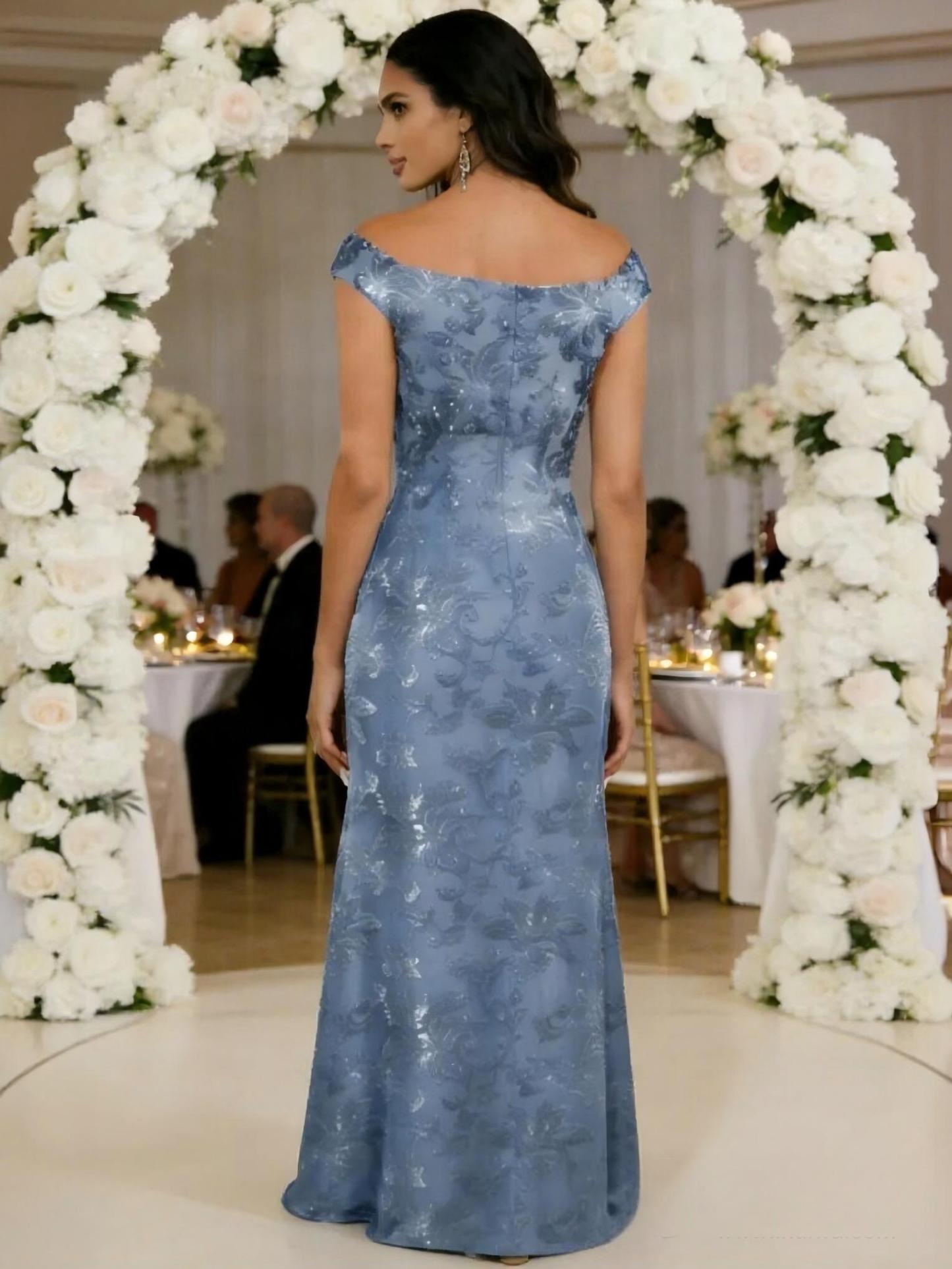 Mermaid Sequin Off Shoulder Mother of the Bride Dresses