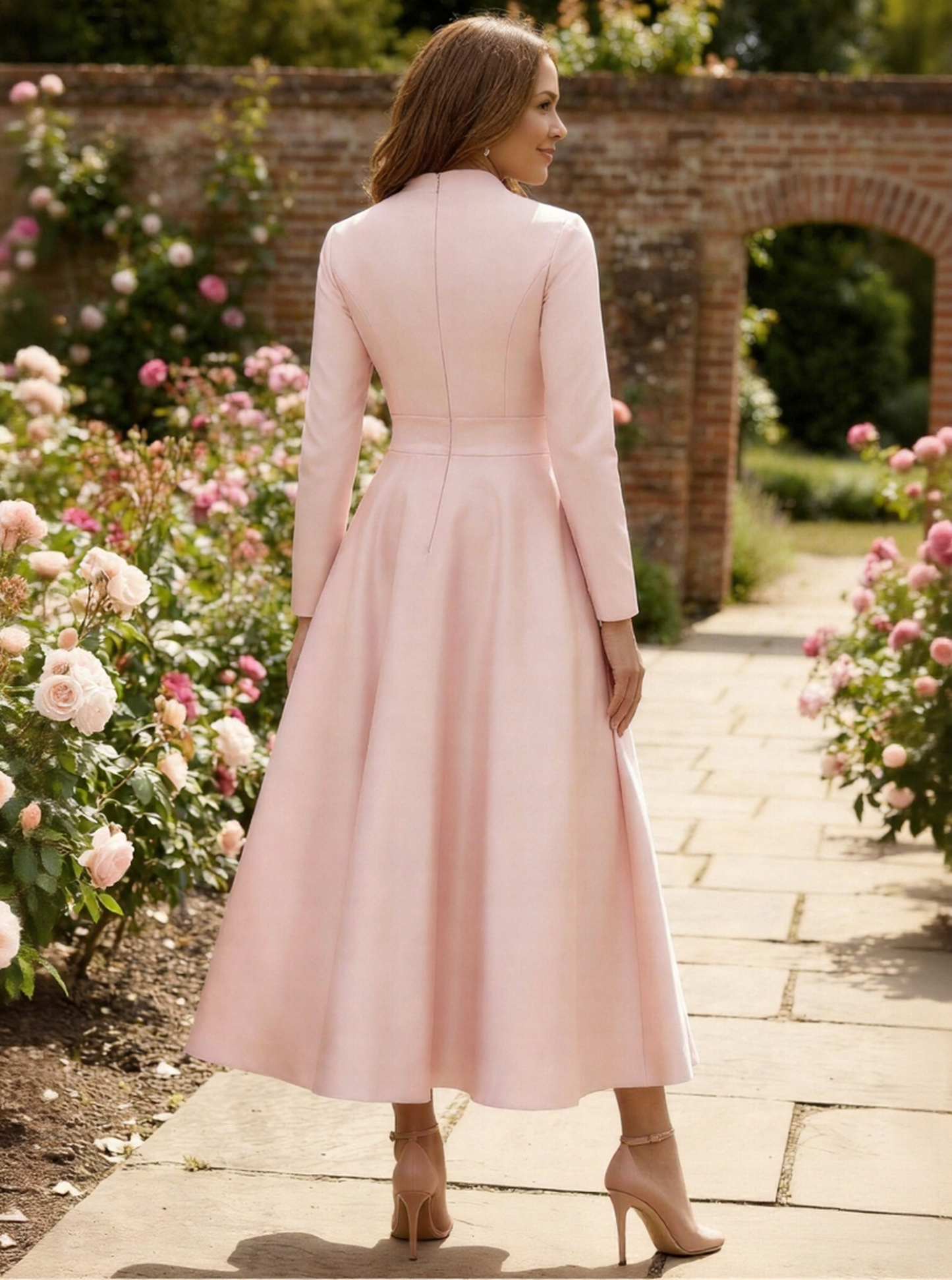 Satin Tea Length Long Sleeves Mother of the Bride Dresses