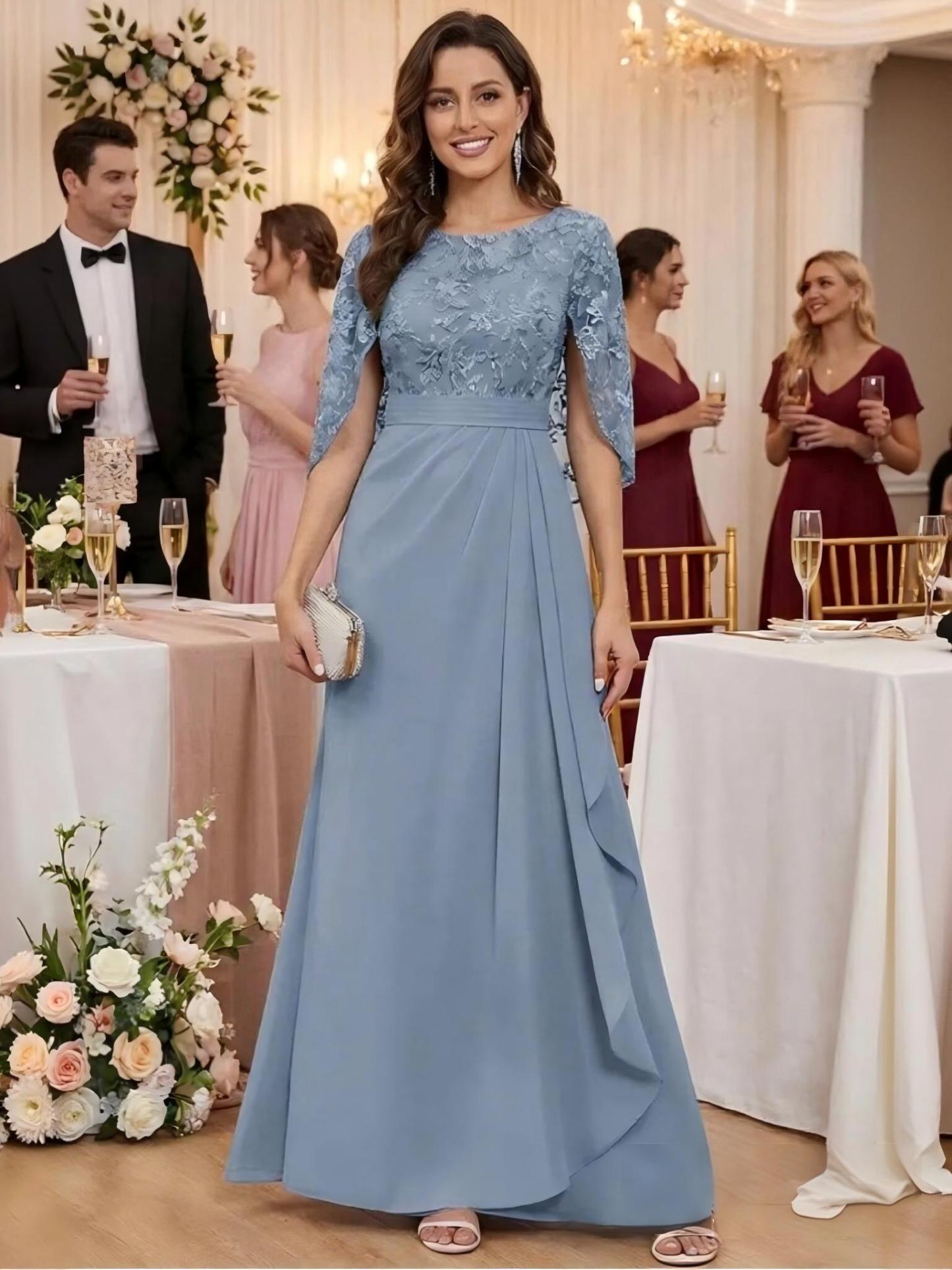 Chiffon Lace Appliques Mother of the Bride Dresses