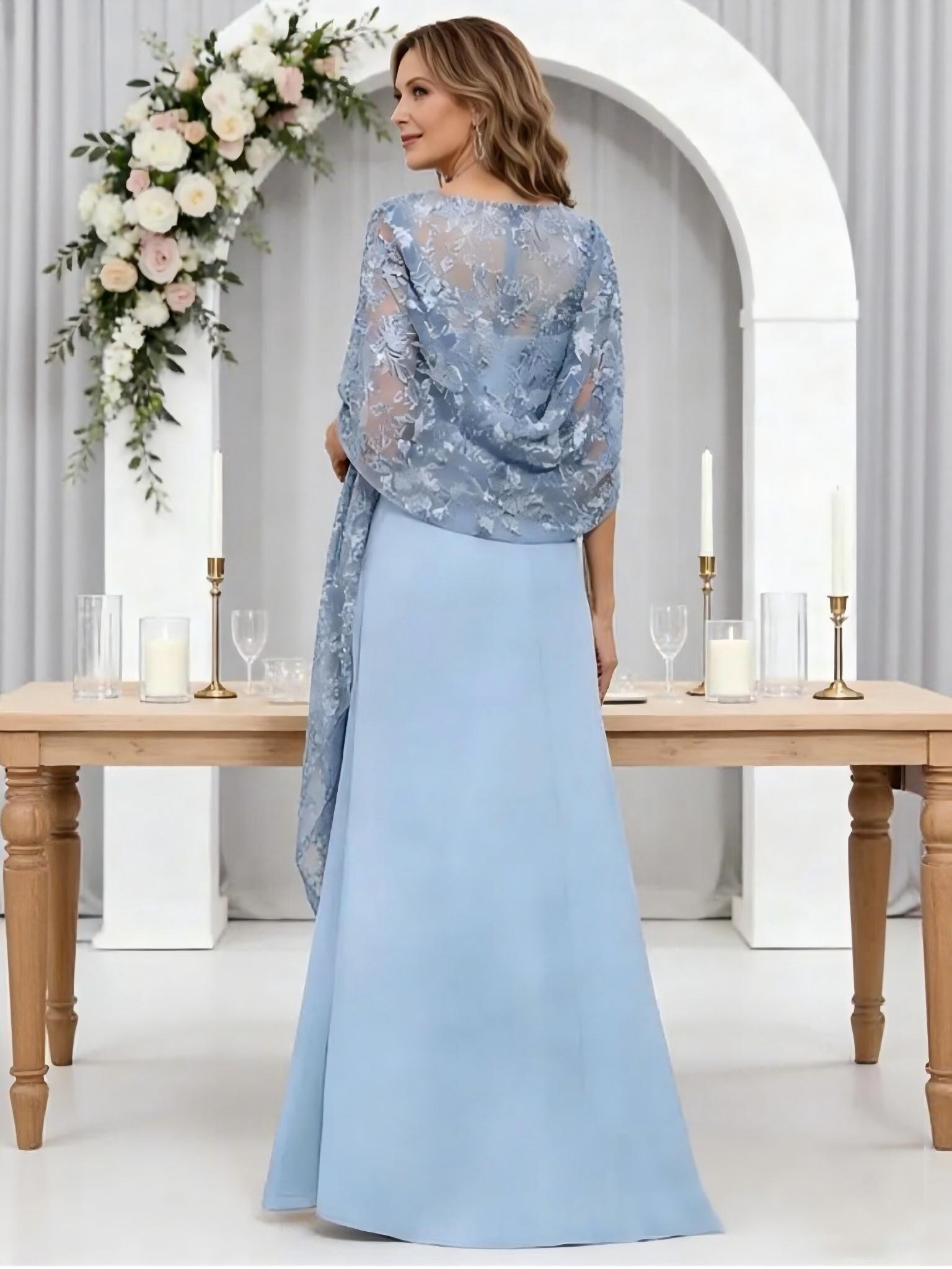 Chiffon Lace Appliques Mother of the Bride Dresses