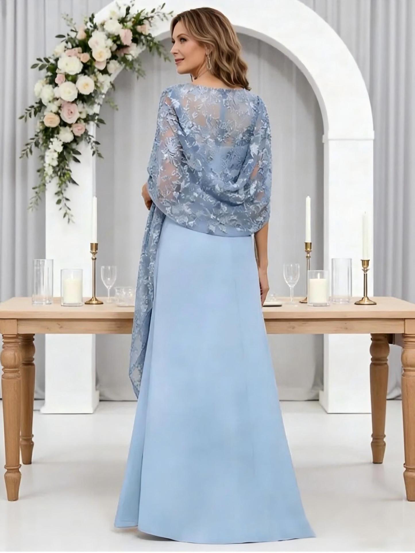 Chiffon Lace Appliques Mother of the Bride Dresses