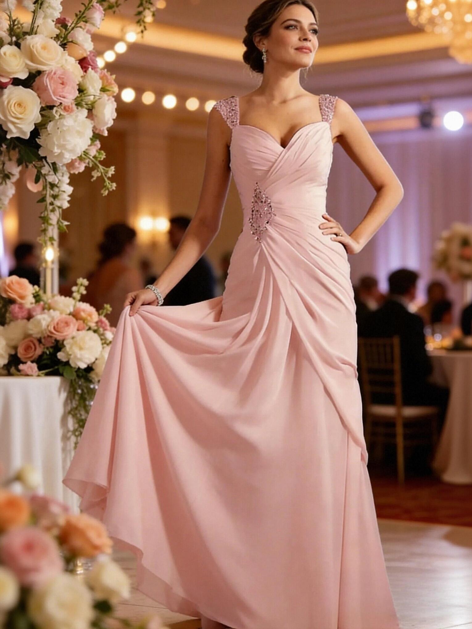 Beaded Sheath Spaghetti Straps Mother of the Bride Dresses