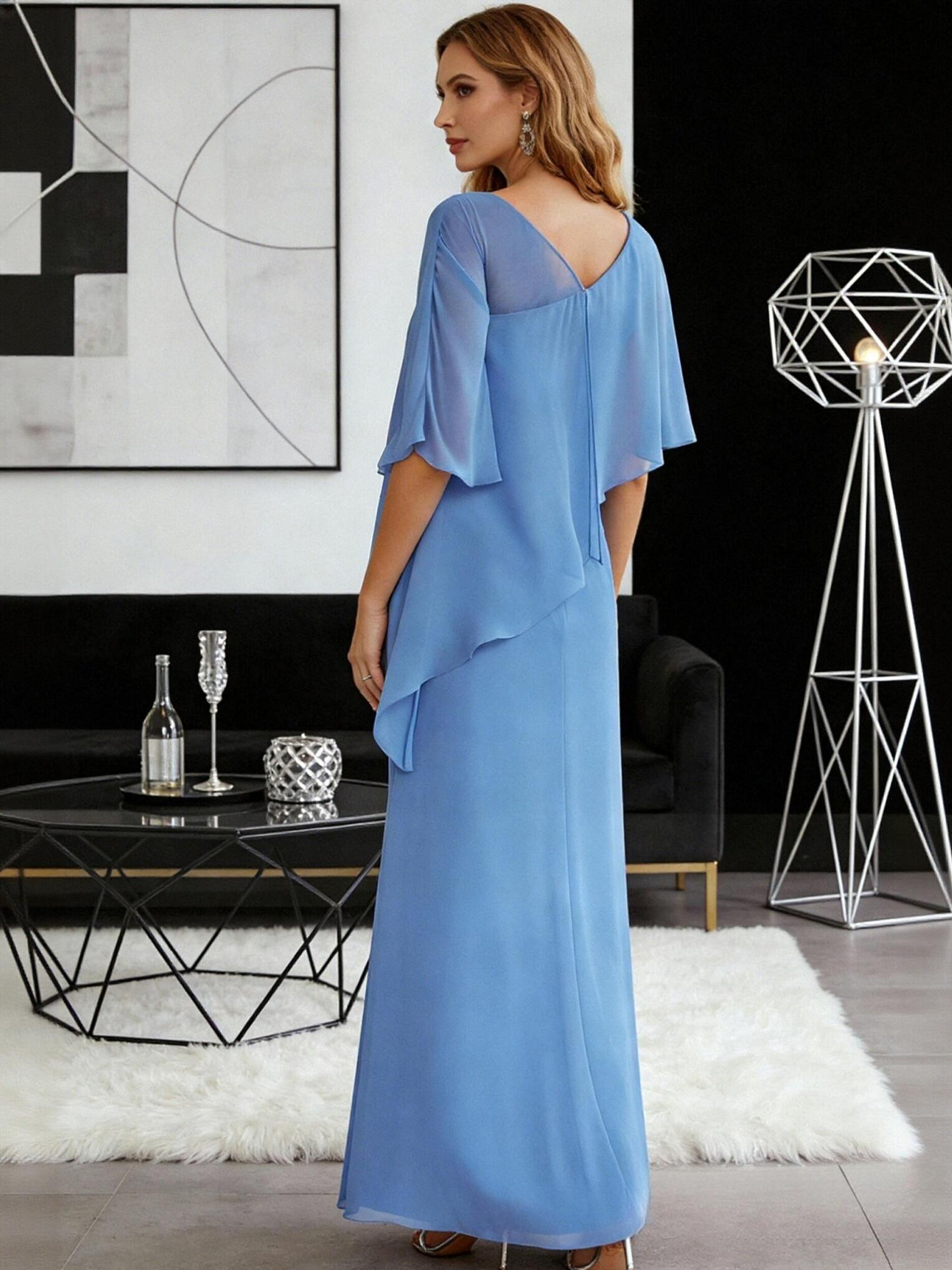 Sleeveless Scoop Neck Chiffon Mother of the Bride Dresses
