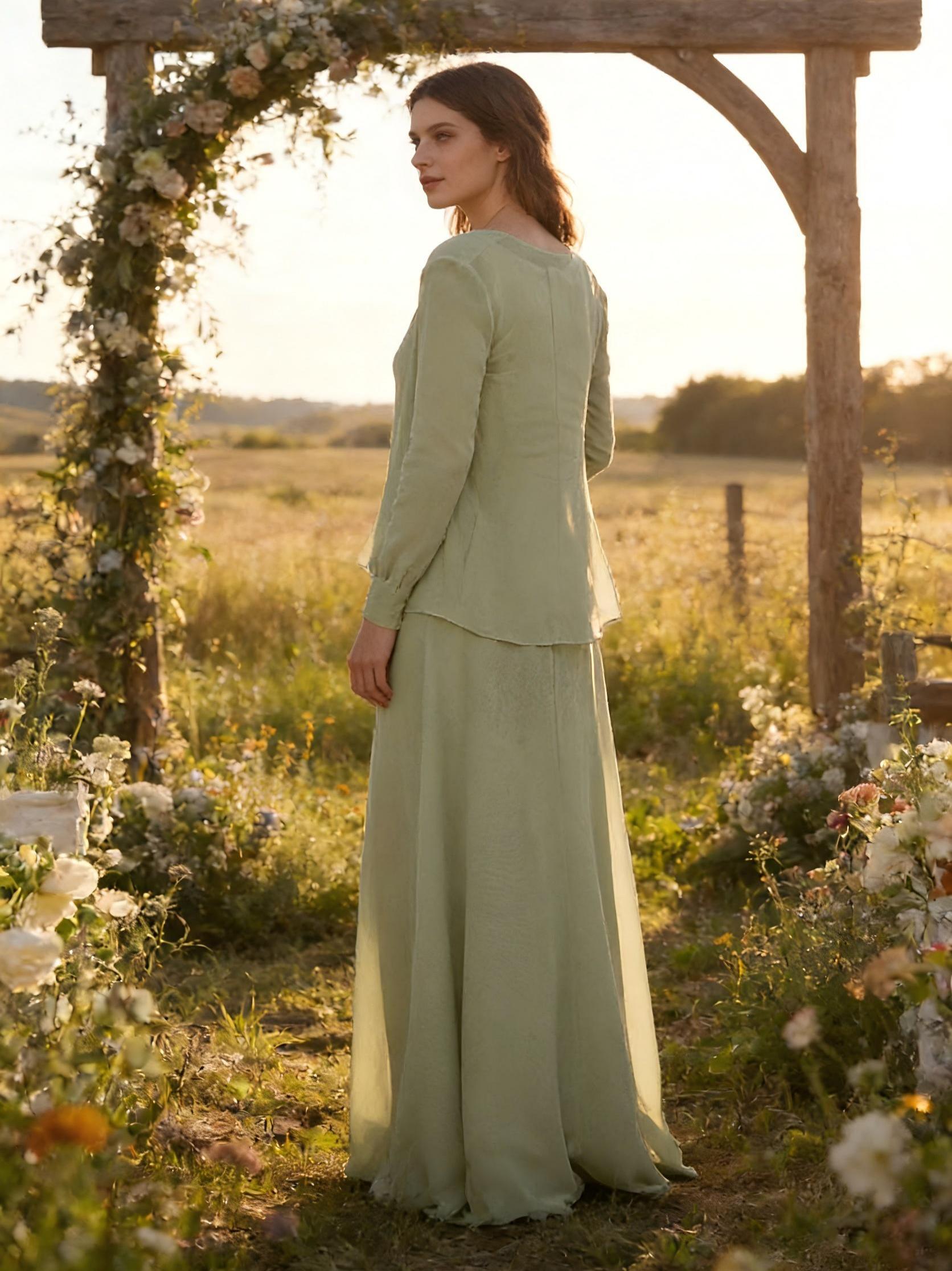 Scoop Neck Chiffon A Line Beading Mother of the Bride Dresses