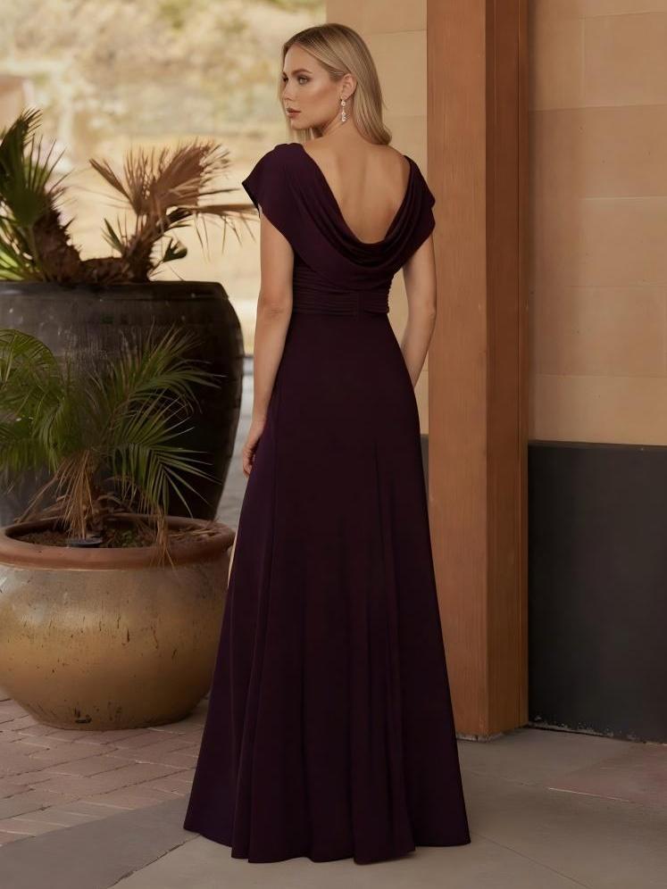 Scoop Neck Beading Chiffon Mother of the Bride Dresses