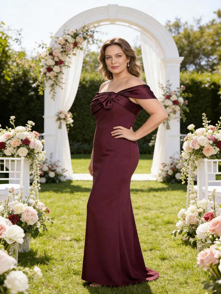 Asymmetrical Off Shoulder Mother of the Bride Dresses