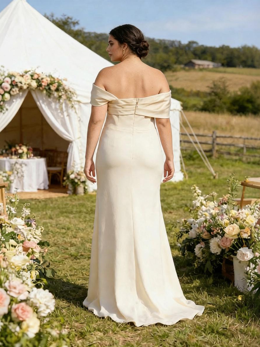 Asymmetrical Off Shoulder Mother of the Bride Dresses