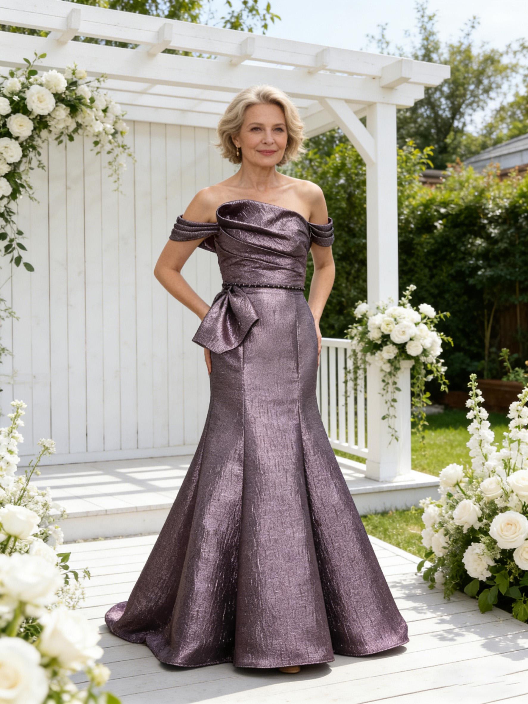 Mermaid Off Shoulder Ruched Mother of the Bride Dresses