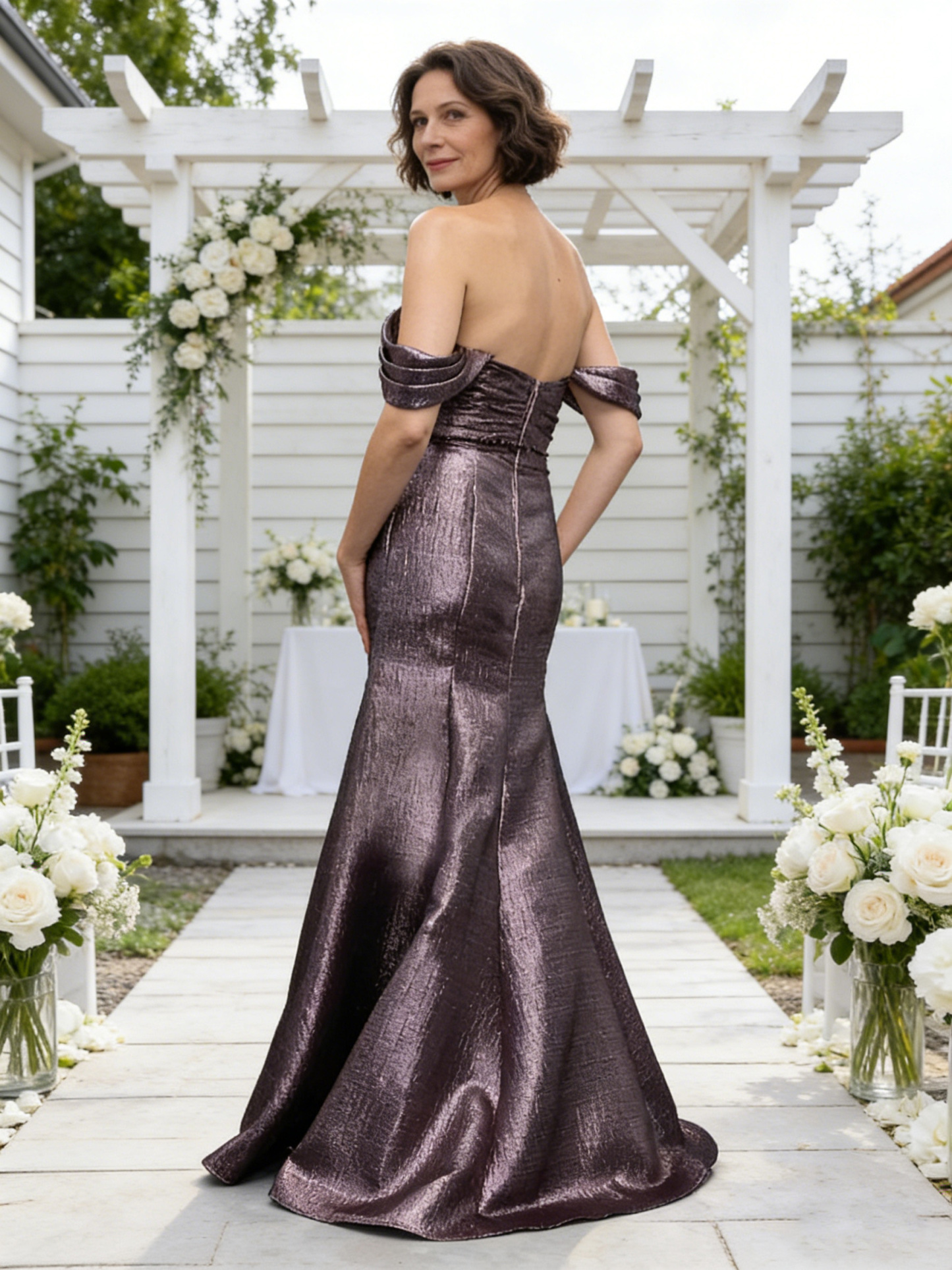 Mermaid Off Shoulder Ruched Mother of the Bride Dresses