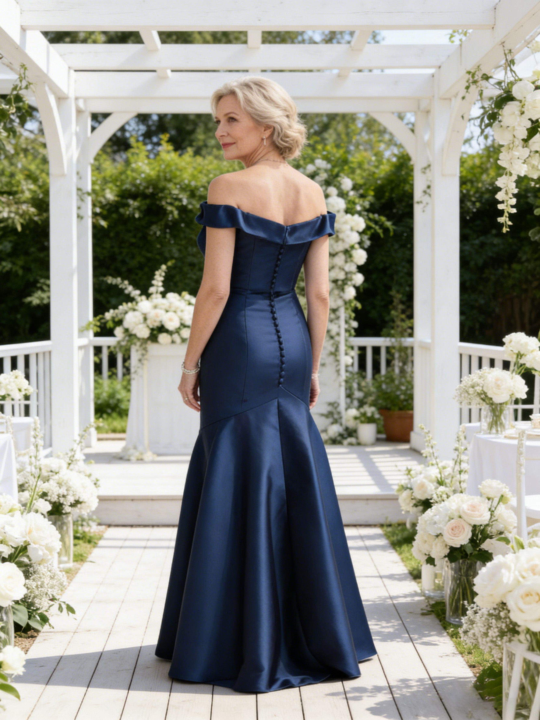 Mermaid Off Shoulder Mother of the Bride Dresses with Slit