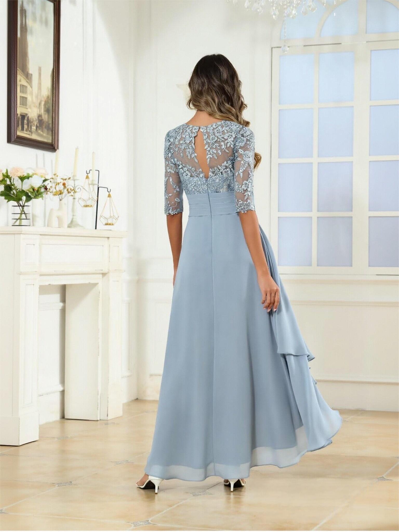 A Line Chiffon Mother of the Bride Dresses with Appliques