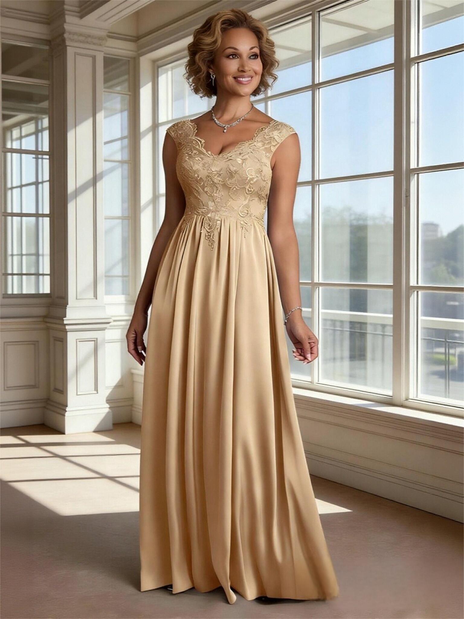 Sleeveless Satin Mother of the Bride Dresses with Appliques