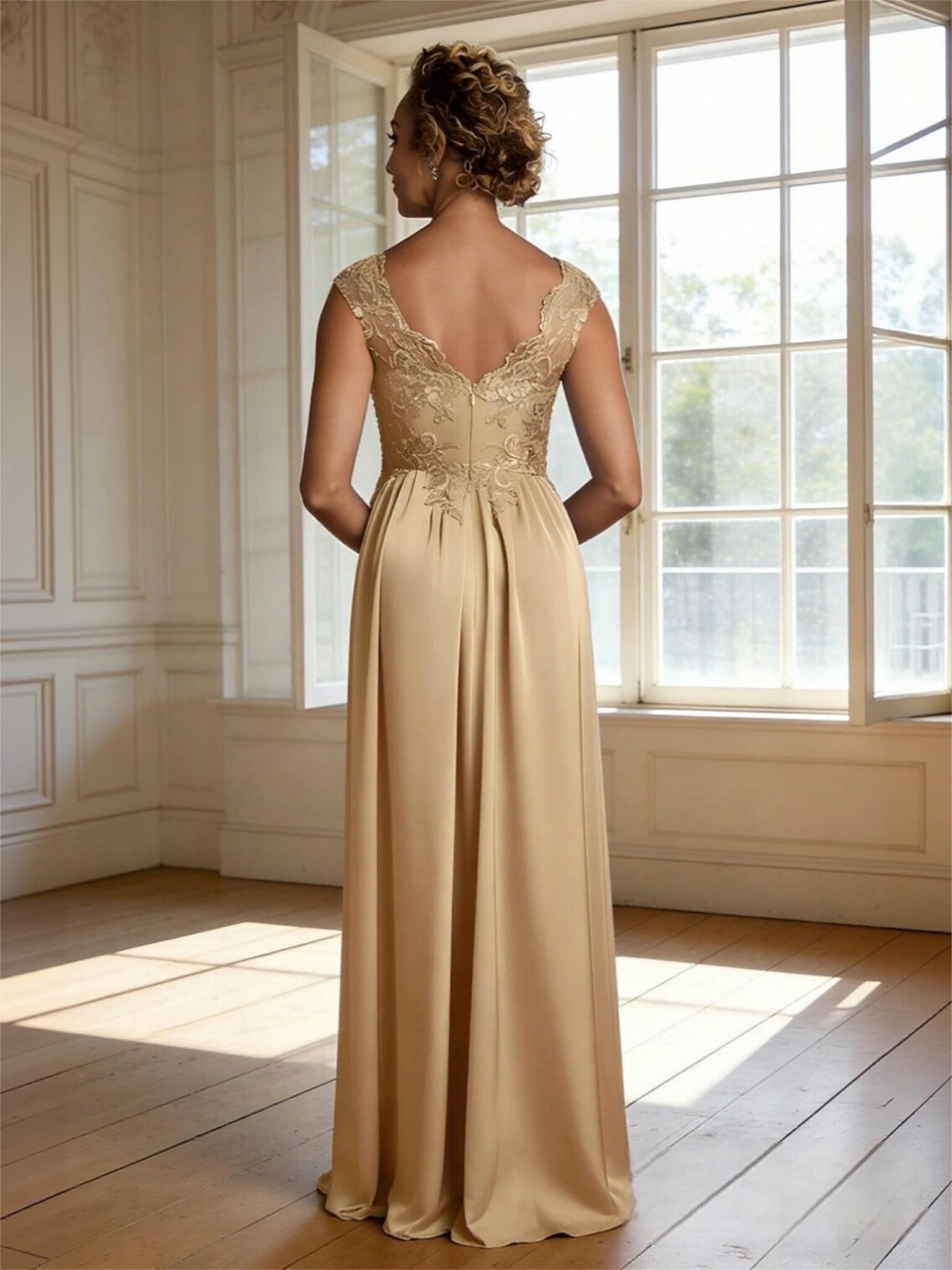 Sleeveless Satin Mother of the Bride Dresses with Appliques