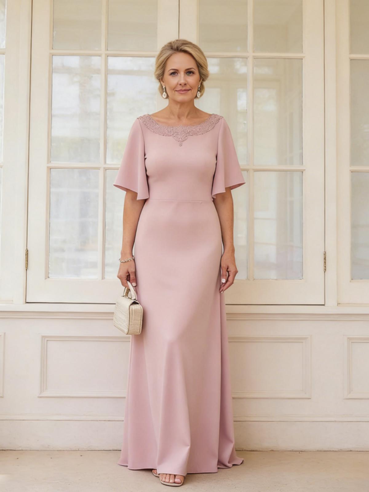 A Line Appliques Chiffon Mother of the Bride Dresses