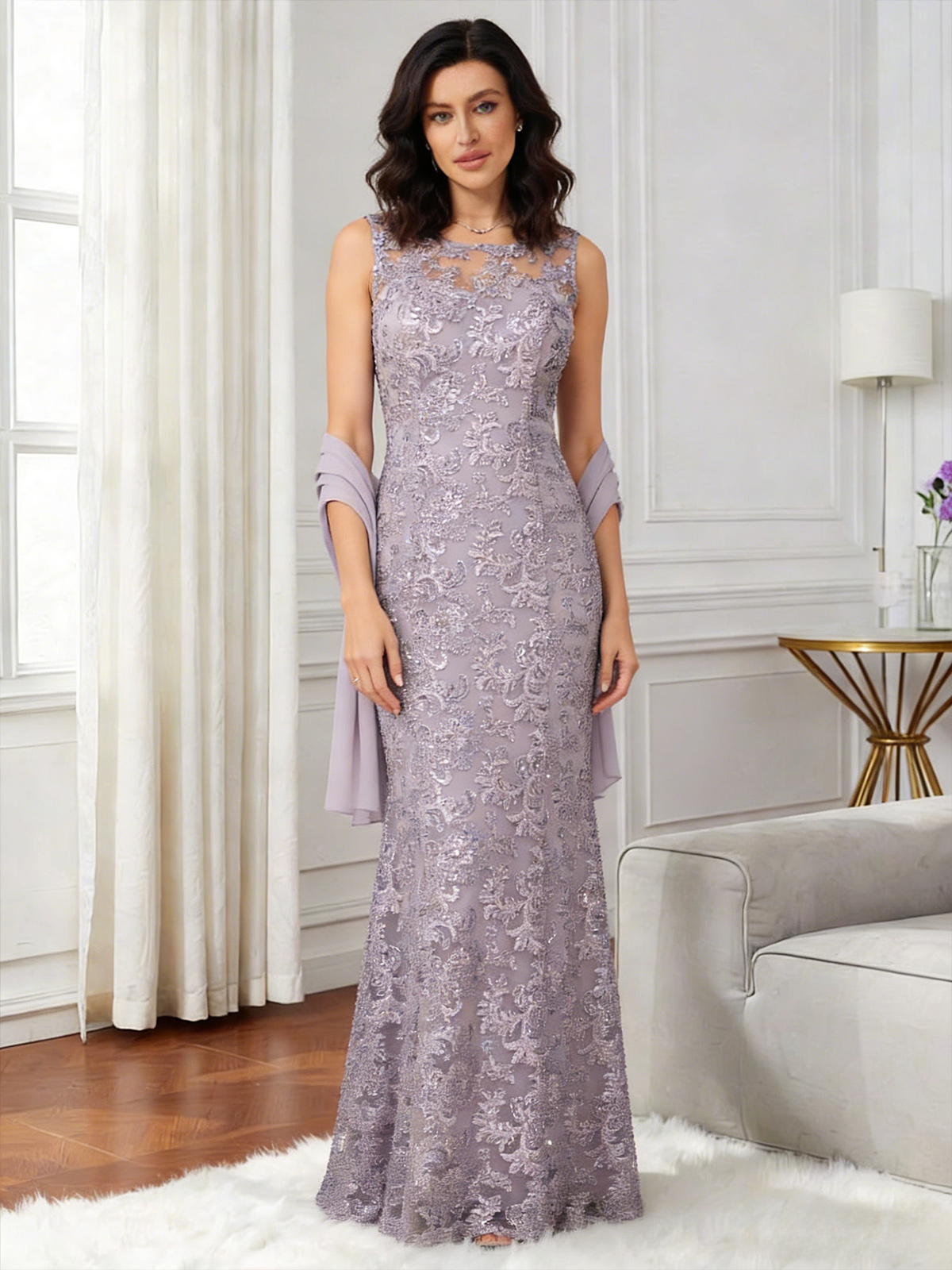 Scoop Neck Sleeveless Appliques Mother of the Bride Dresses